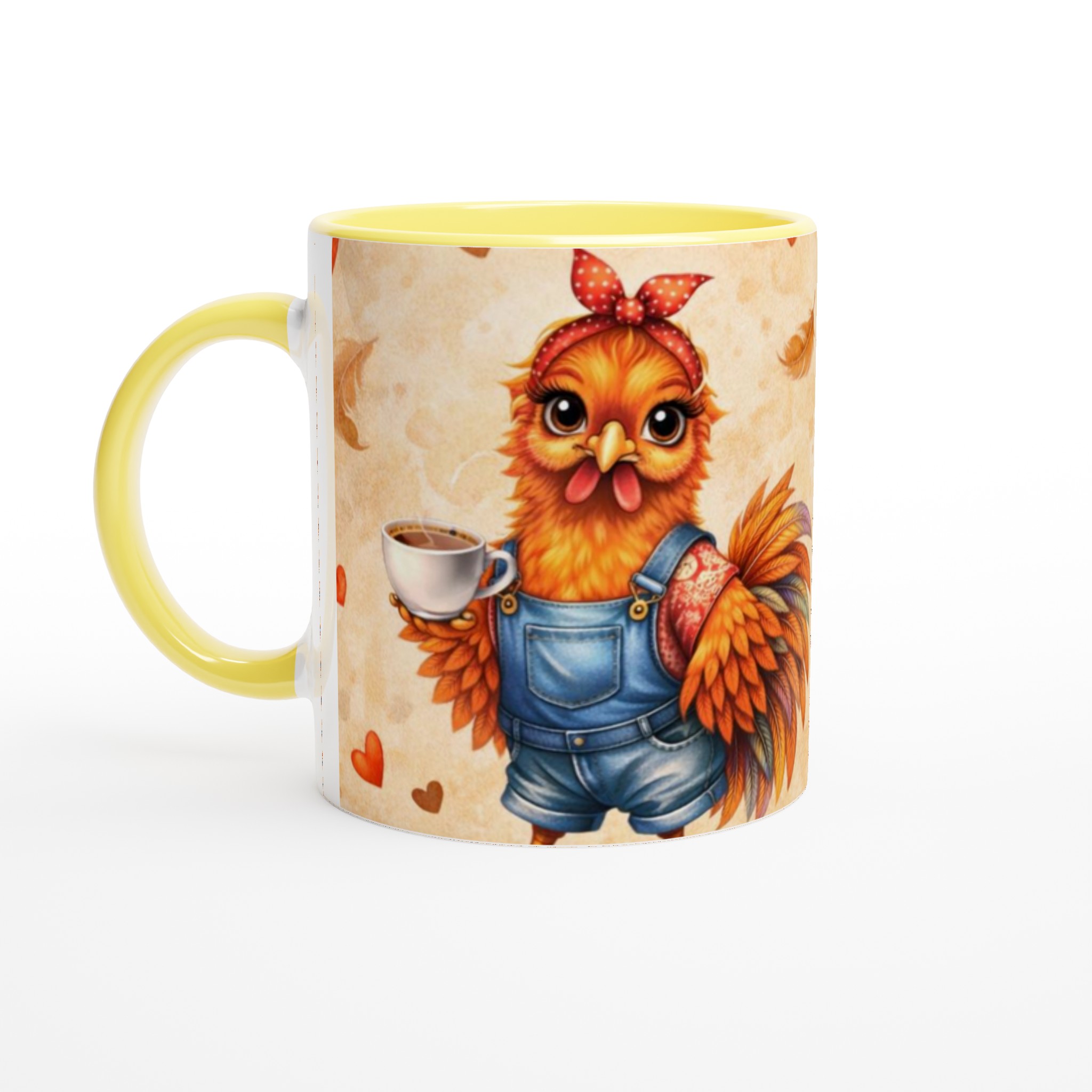 Charmig Vit 11oz Keramisk Mugg för Flickor som Älskar Höns & Kaffe – Välj din Färg! 3 3e0004a0-abfe-4911-8c16-01cf27f19013