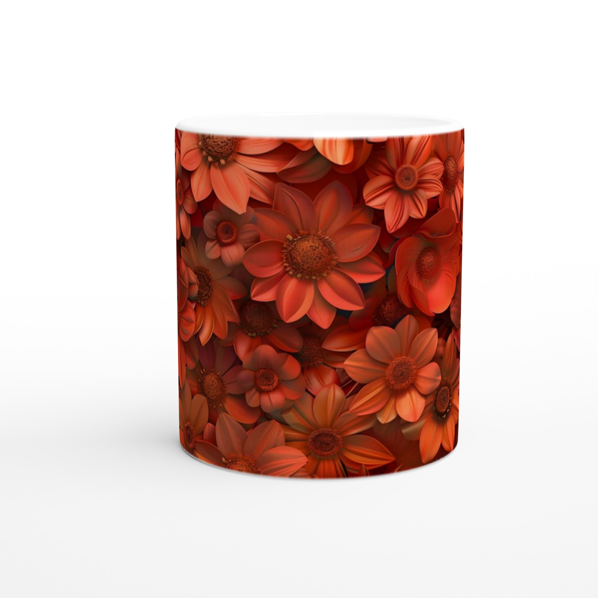 Blomstrande Röda & Orangea Blommor – Premium 11oz Keramikmugg för kaffe, te och design som sticker ut 8 3e09c068-9346-4d2f-8a64-077146616511