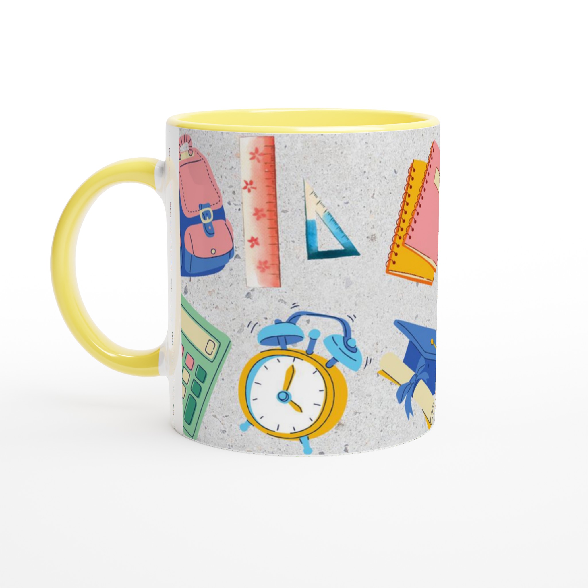 Vit 11oz keramisk mugg med lekfull skolstil – välj bland sju livfulla keramikkulörer 3 3e120066-5588-404c-b4a1-e5444b79b365