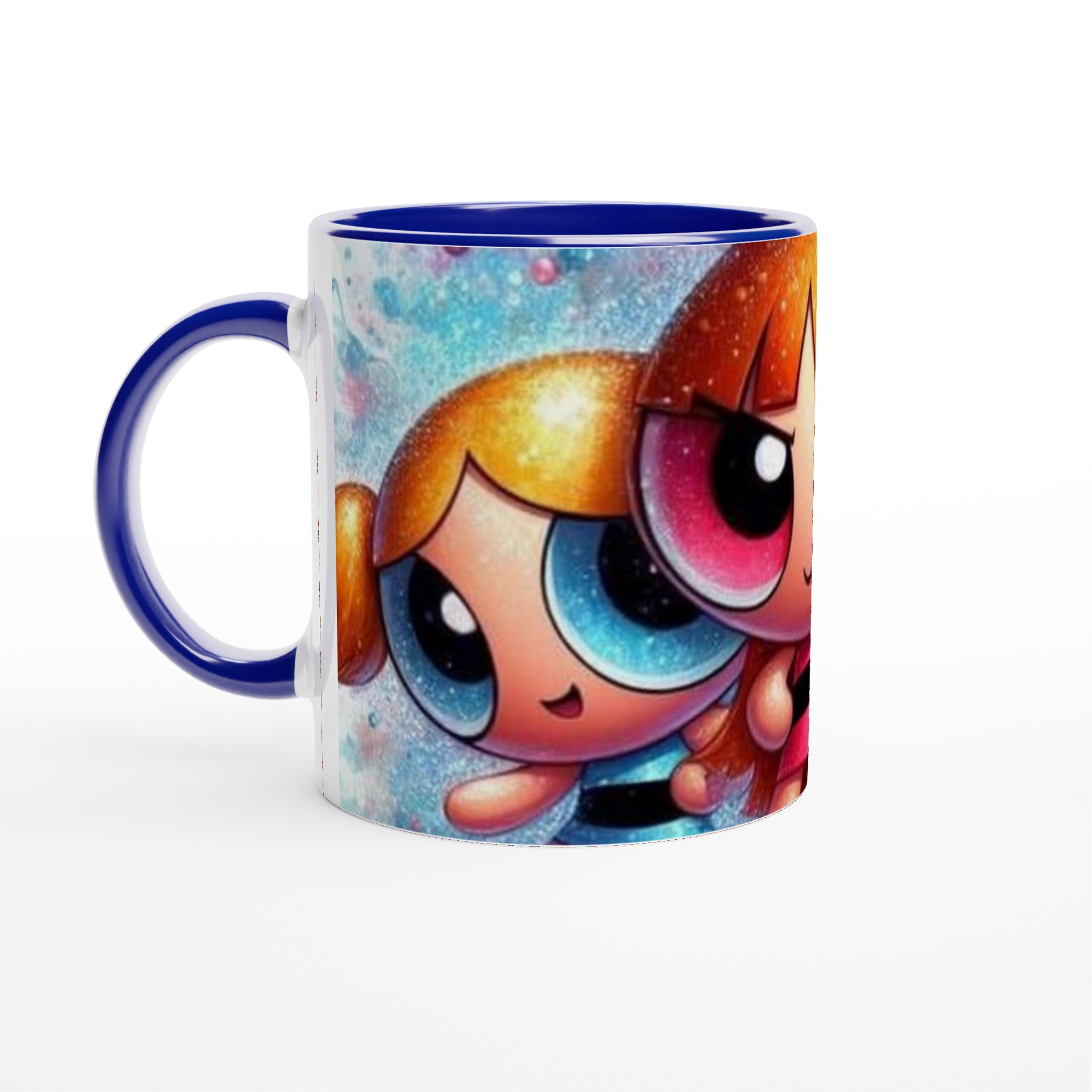 Vit 11oz keramisk mugg med kraftfullt Powerpuff Girls-tryck i livfulla färger 2 3e1598ef-7cc8-4140-a110-79dd80e94b05