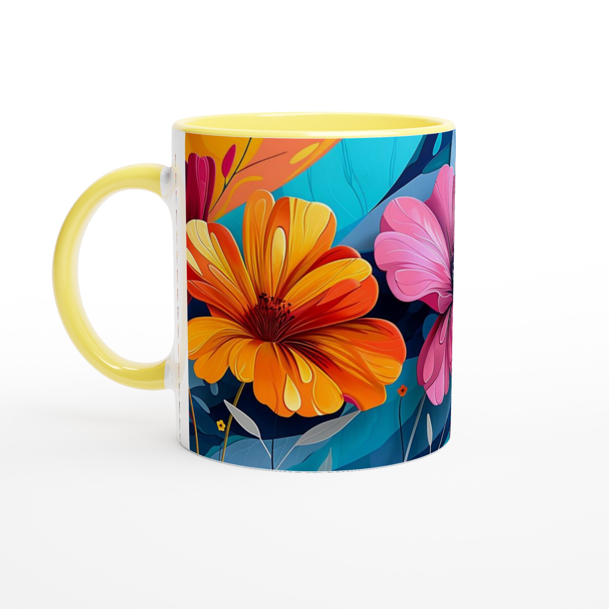 Färgglad Blommig 11oz Keramisk Mugg – Konstnärligt Tryck för Din Favoritdryck 3 3e34a6a9-ddec-4f95-83aa-6189aa7213b8