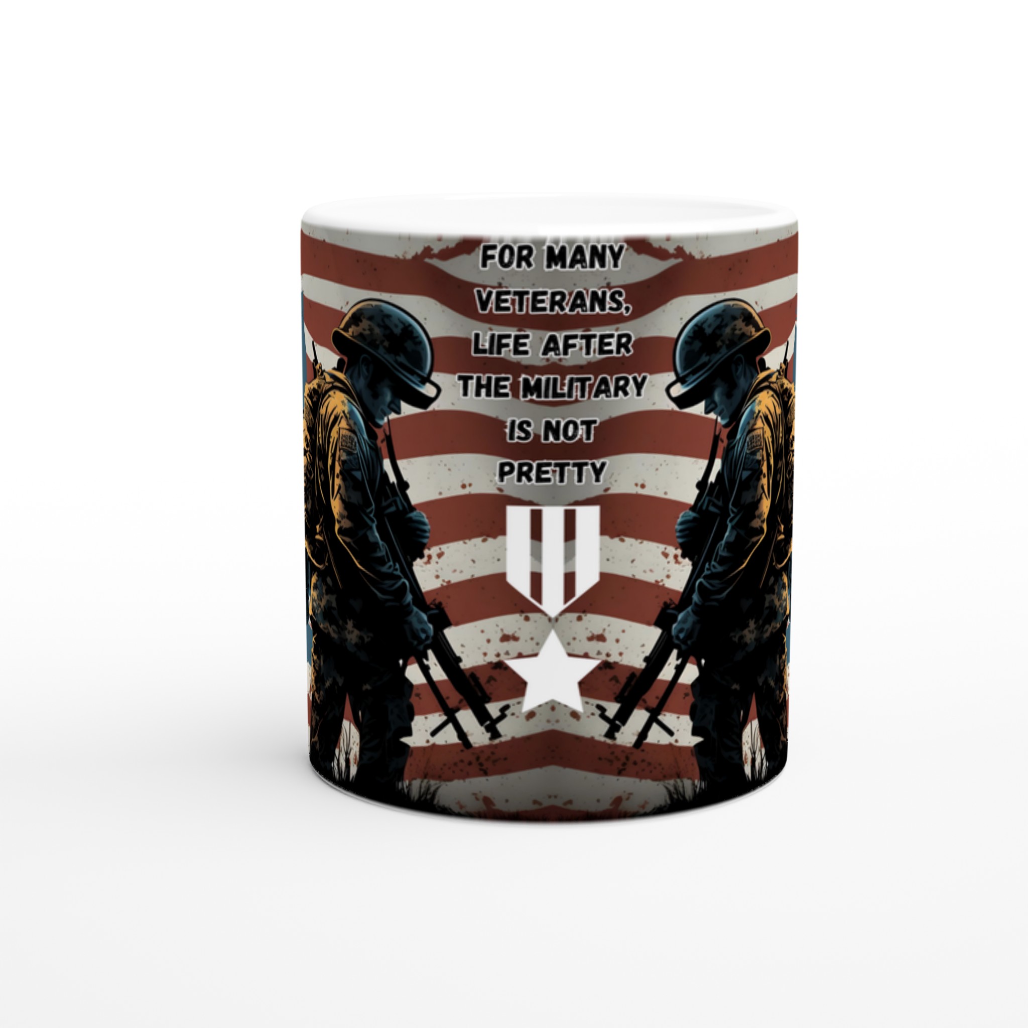 Vit 11oz keramisk mugg med patriotiskt veteranmotiv i flera färgval 8 3e3664e4-1724-4606-9a5d-8398b7ec243d