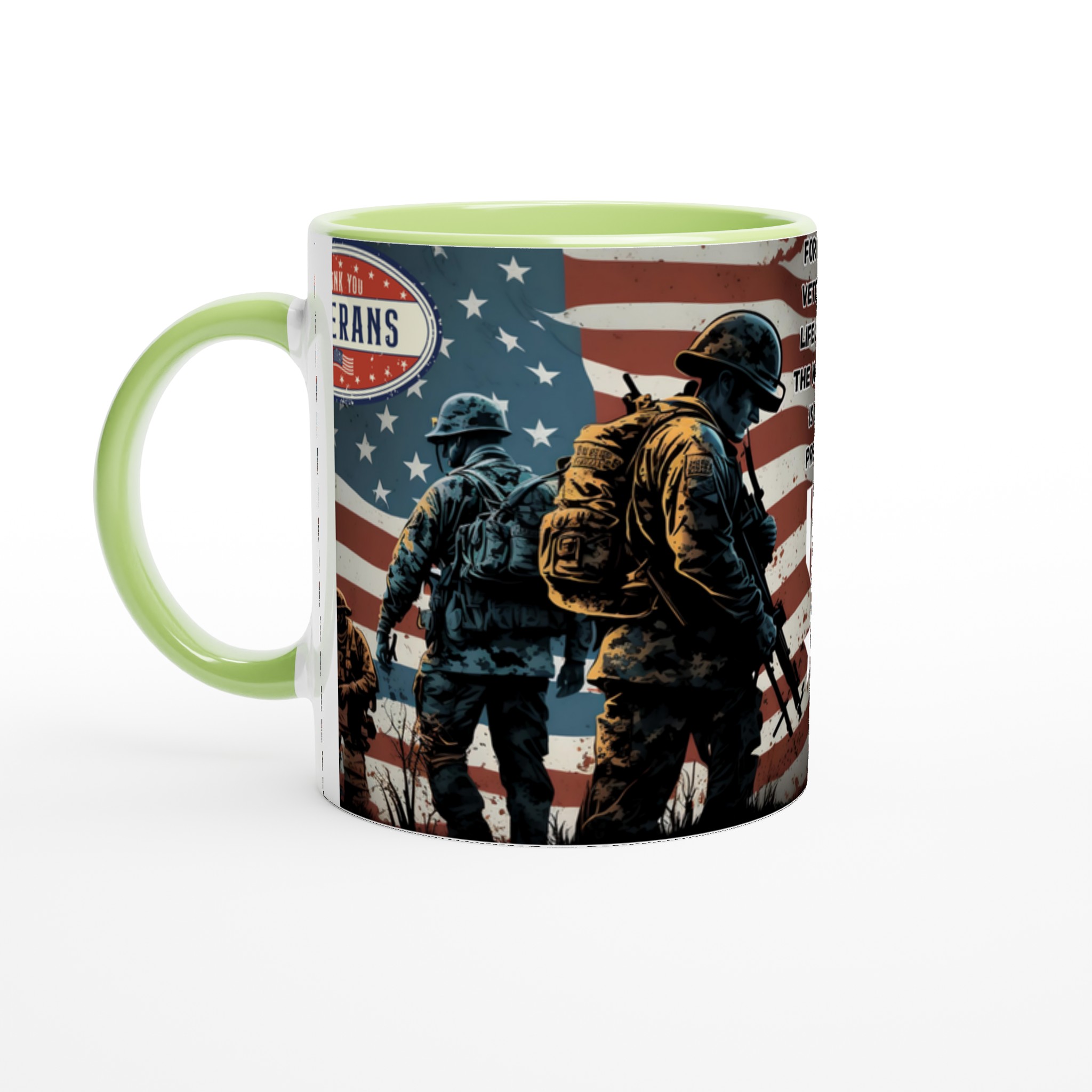 Vit 11oz keramisk mugg med patriotiskt veteranmotiv i flera färgval 7 3e5ec5cc-31ce-49cd-b303-2eaa9a2acb99