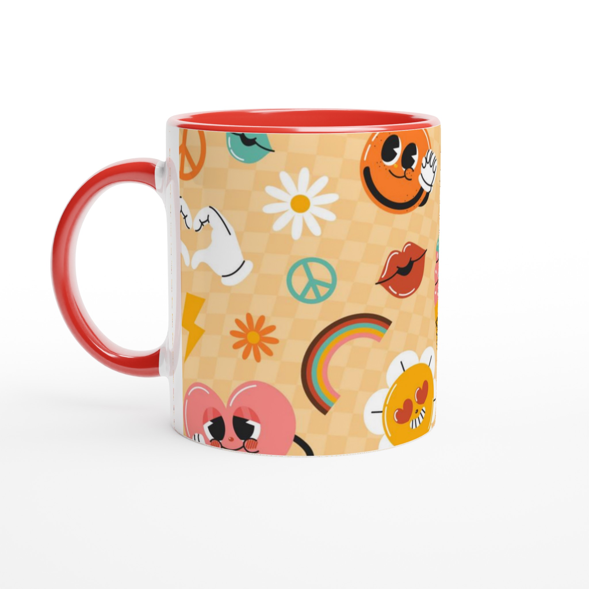 Retro Vibe Keramikmugg 11oz – Kärlek, Fred & Glada Ansikten i Ditt Val av Färg 5 3ea2d011-b757-4cbd-9e84-d06dd7990f4b