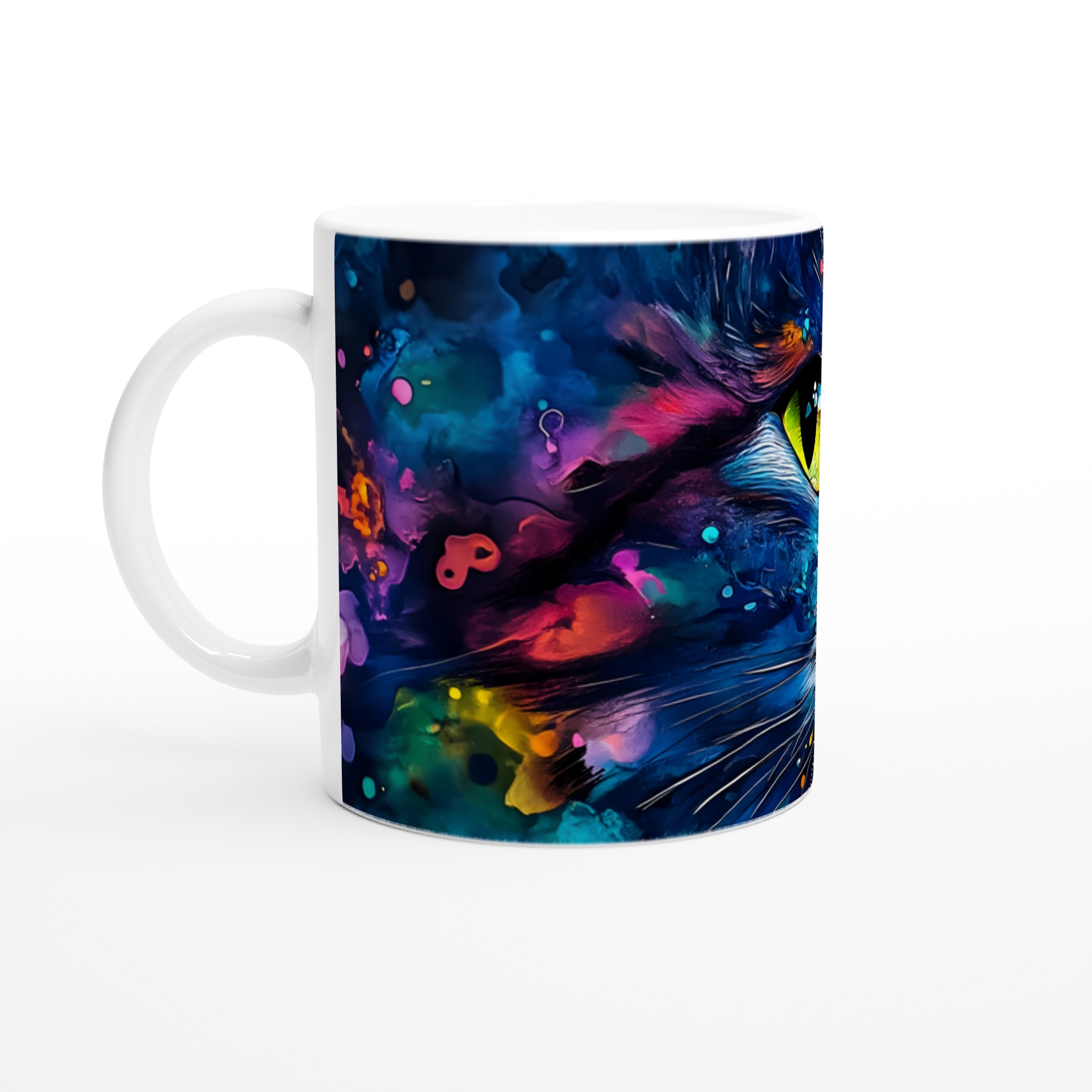 Konstfull Kattmugg: Levande Akvarell & Blommor – 11oz Keramisk Kaffemugg i Valfri Färg 1 3ea7e6a7-4c5c-4105-bb6e-4b07f28d8fcf