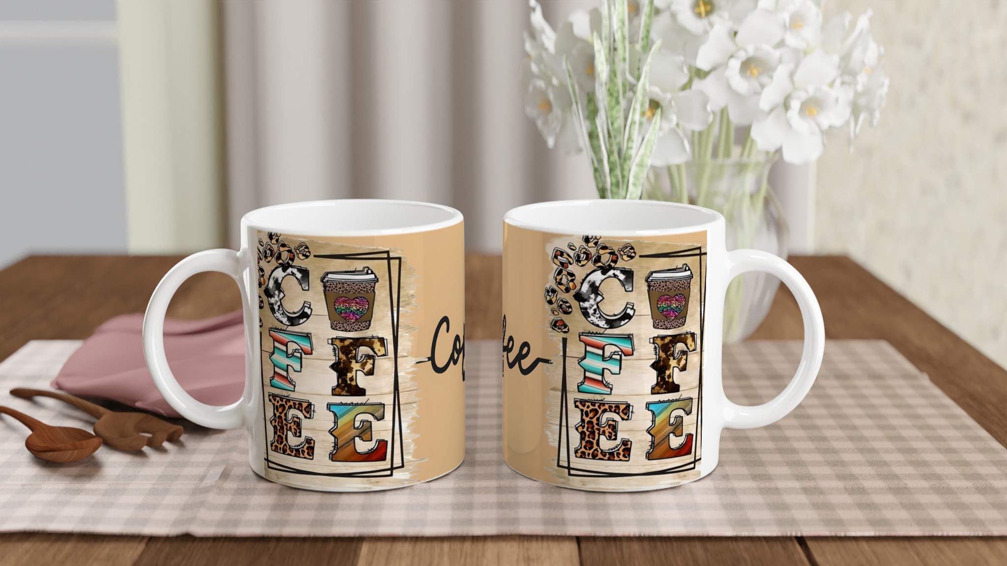 Färgstark 'COFFEE' Mugg – Leopardmönster & Rustik Charm i 11oz Keramik 10 3eb5d407-87c3-424a-a445-0ac04d1d7839