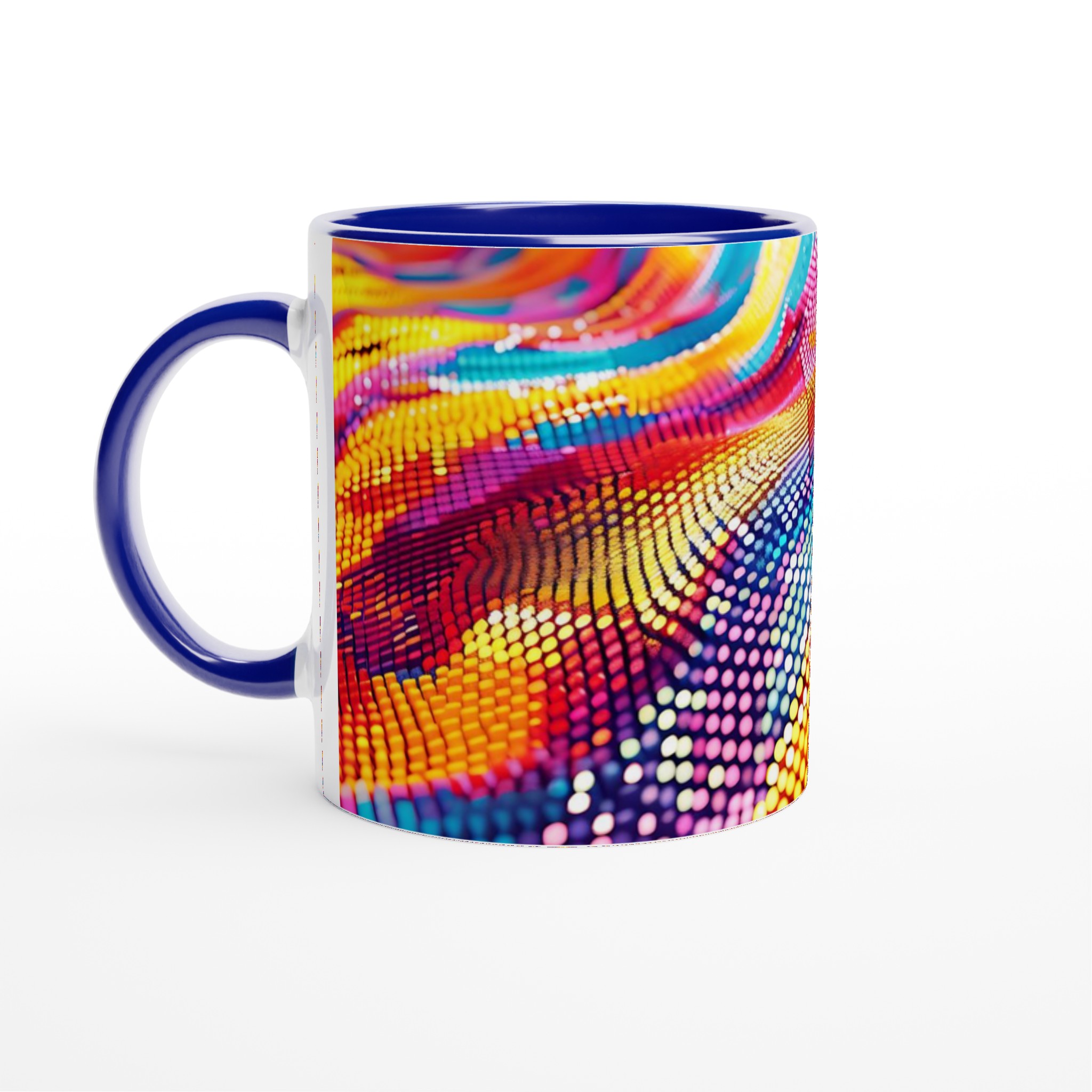 Vit 11oz keramisk mugg med färgstark abstrakt design i sju levande nyanser 2 3eb93b62-8781-4294-b0aa-5a8ed178d48e