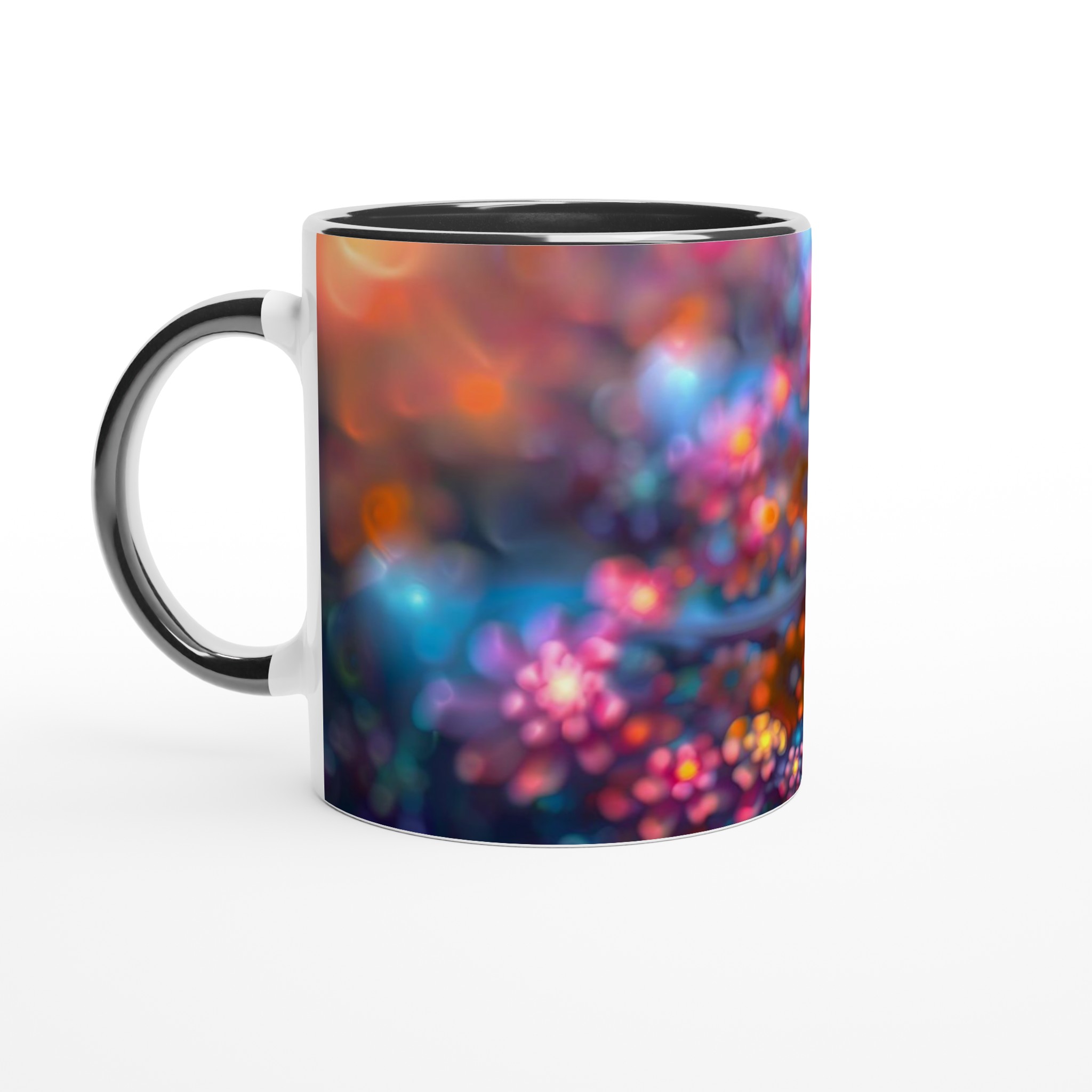 Kosmisk Blomstermugg – 11oz Keramikmugg med Hypnotisk Fraktaldesign i Livfulla Nyanser 4 3ebde753-a894-4639-848c-d1a87371bf6a