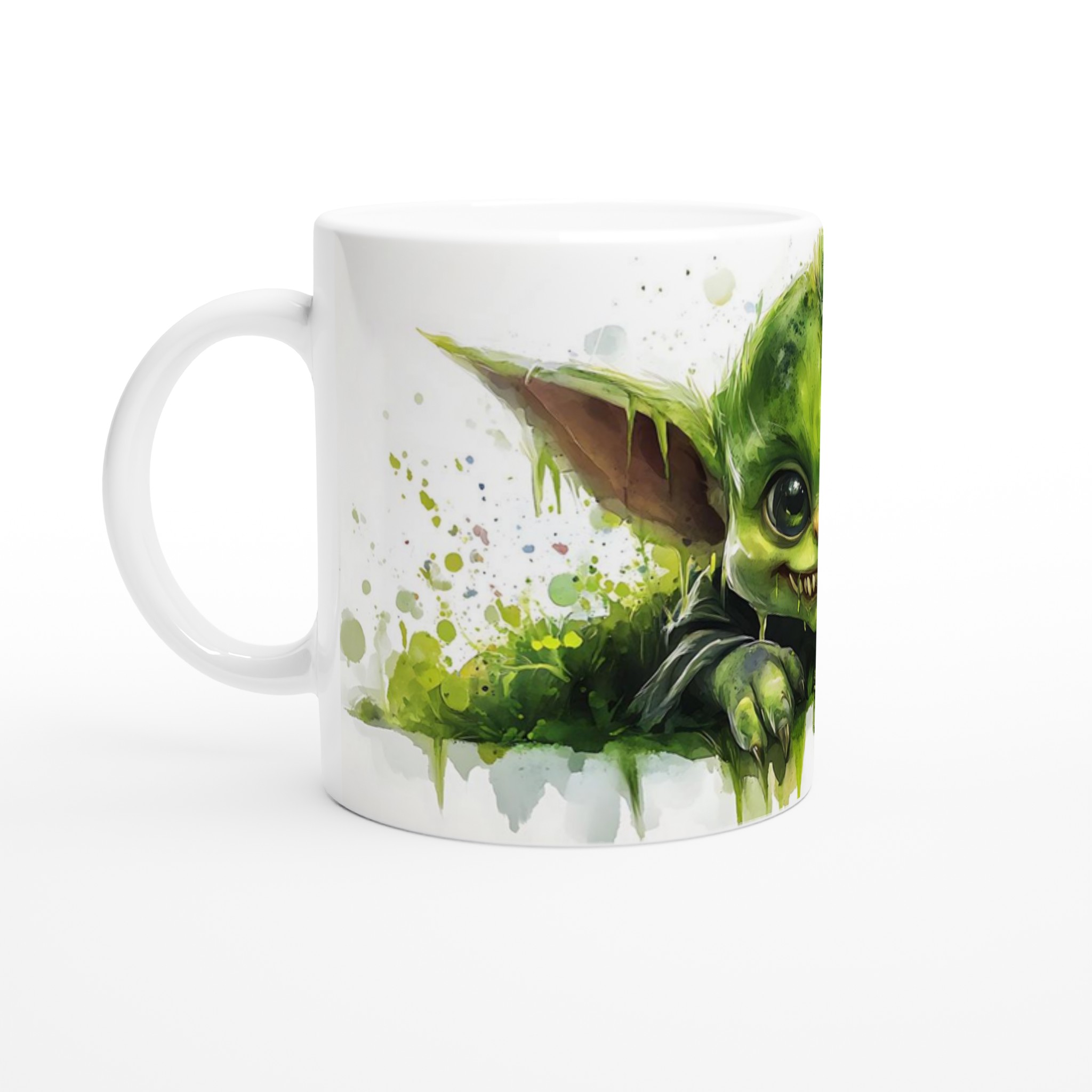 Grön Fantasyvarelse Akvarell Mugg – Charmig & Lekfull 11oz Keramikmugg 1 3eedec60-b44a-4068-b314-8ffd6fded4c1