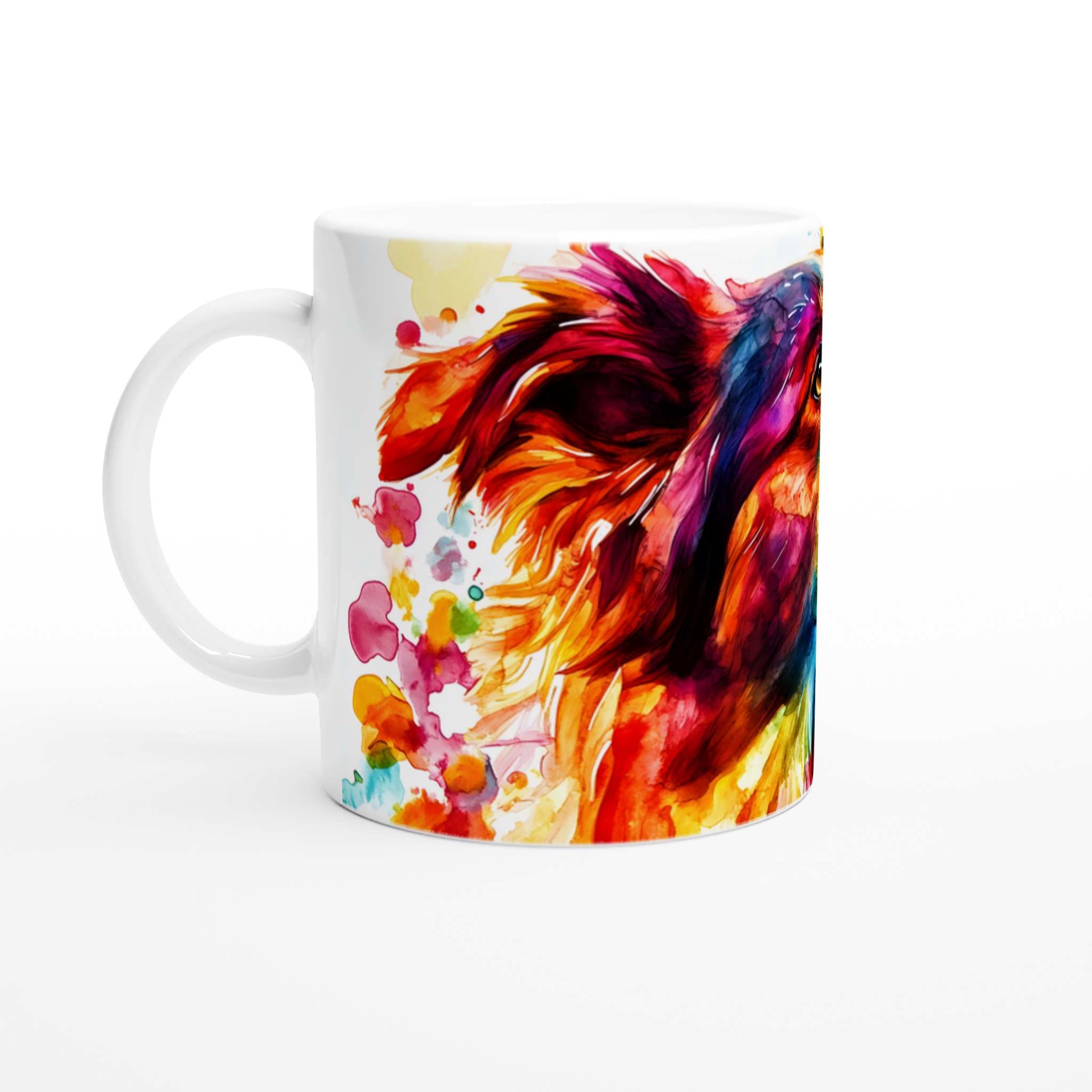 Färgsprakande Akvarellhund Mugg - 11oz Keramikmugg i ditt Val av Sju Livfulla Färger 1 3ef3f0c2-3024-48f7-b2be-19165137b6fd