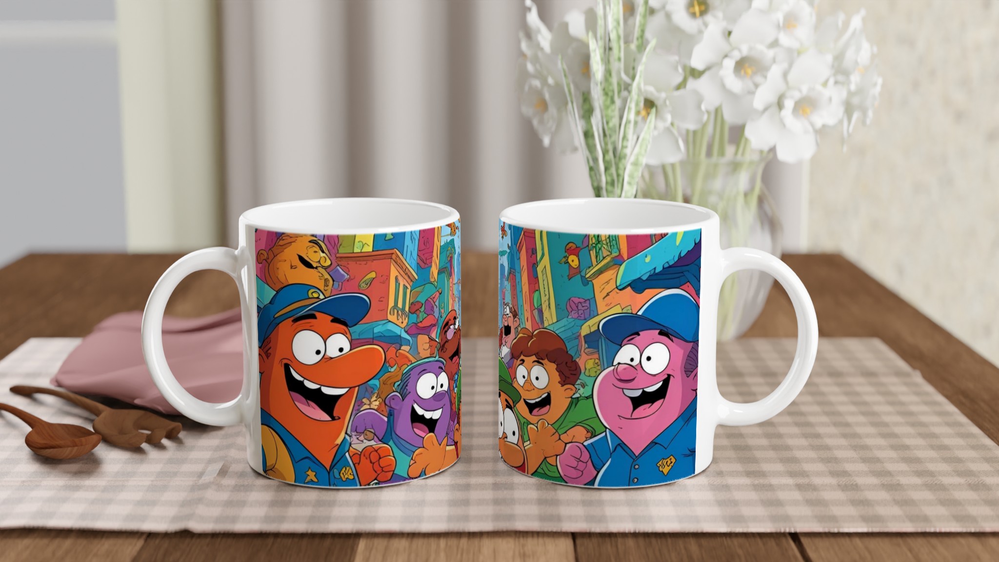 Vit 11oz keramisk mugg med färgstarkt och lekfullt tecknat motiv – välj din favoritfärg 10 3f0ae021-d4ee-4ea2-81df-00236714d387