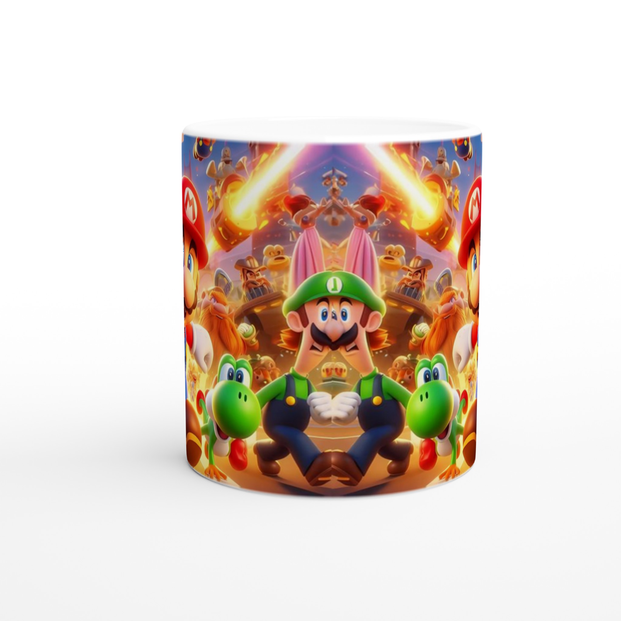 Vit 11oz keramisk mugg med levande, färgstarkt Super Mario-tema i din valda färg 8 3f0b7ad9-8079-4a46-b599-50260b3f9feb