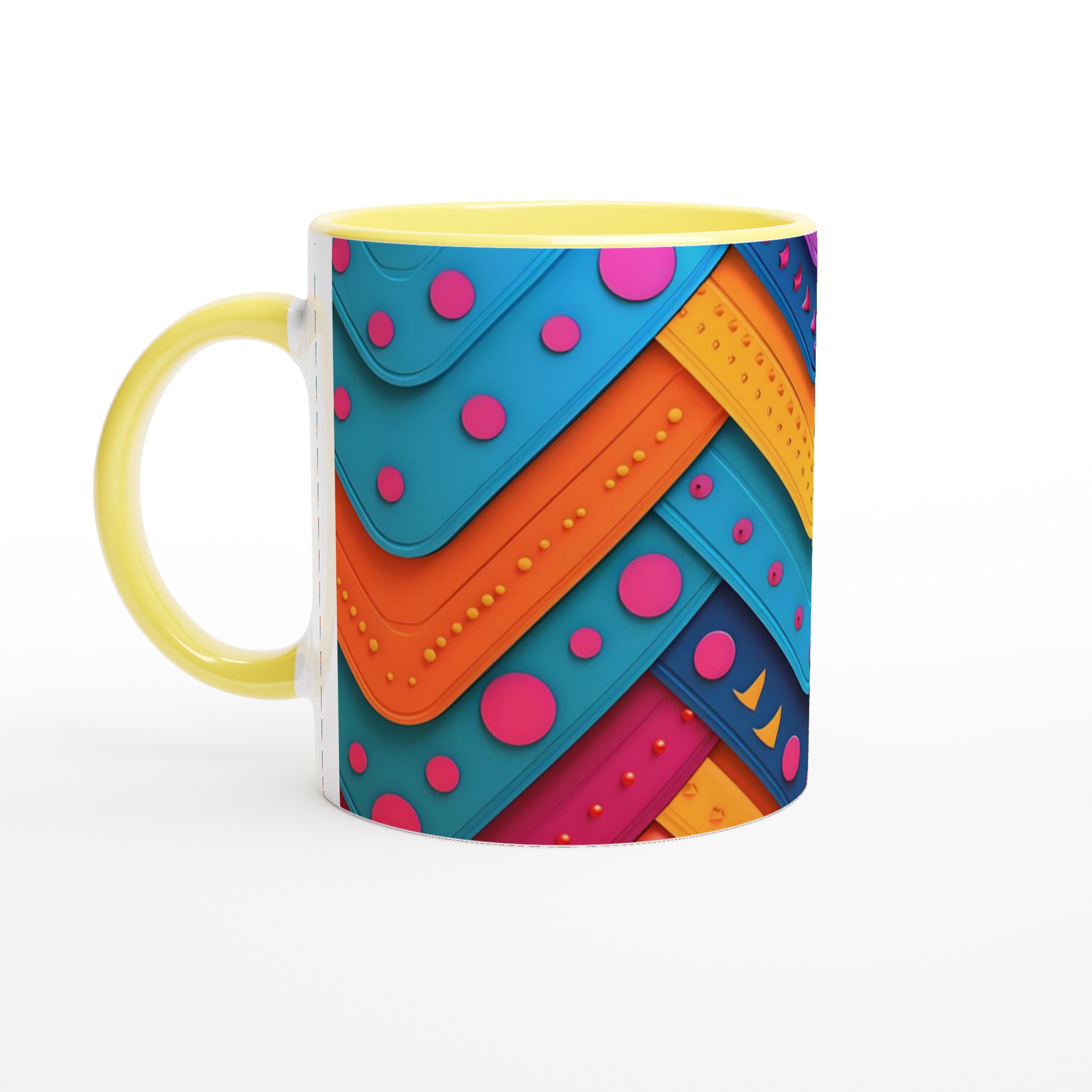 Mönstrad 11oz Keramisk Mugg - Livfulla Färgblock & Lekfull Design i Flera Färger 3 3f60a14d-bb8a-44a5-83dd-f514b2466b20