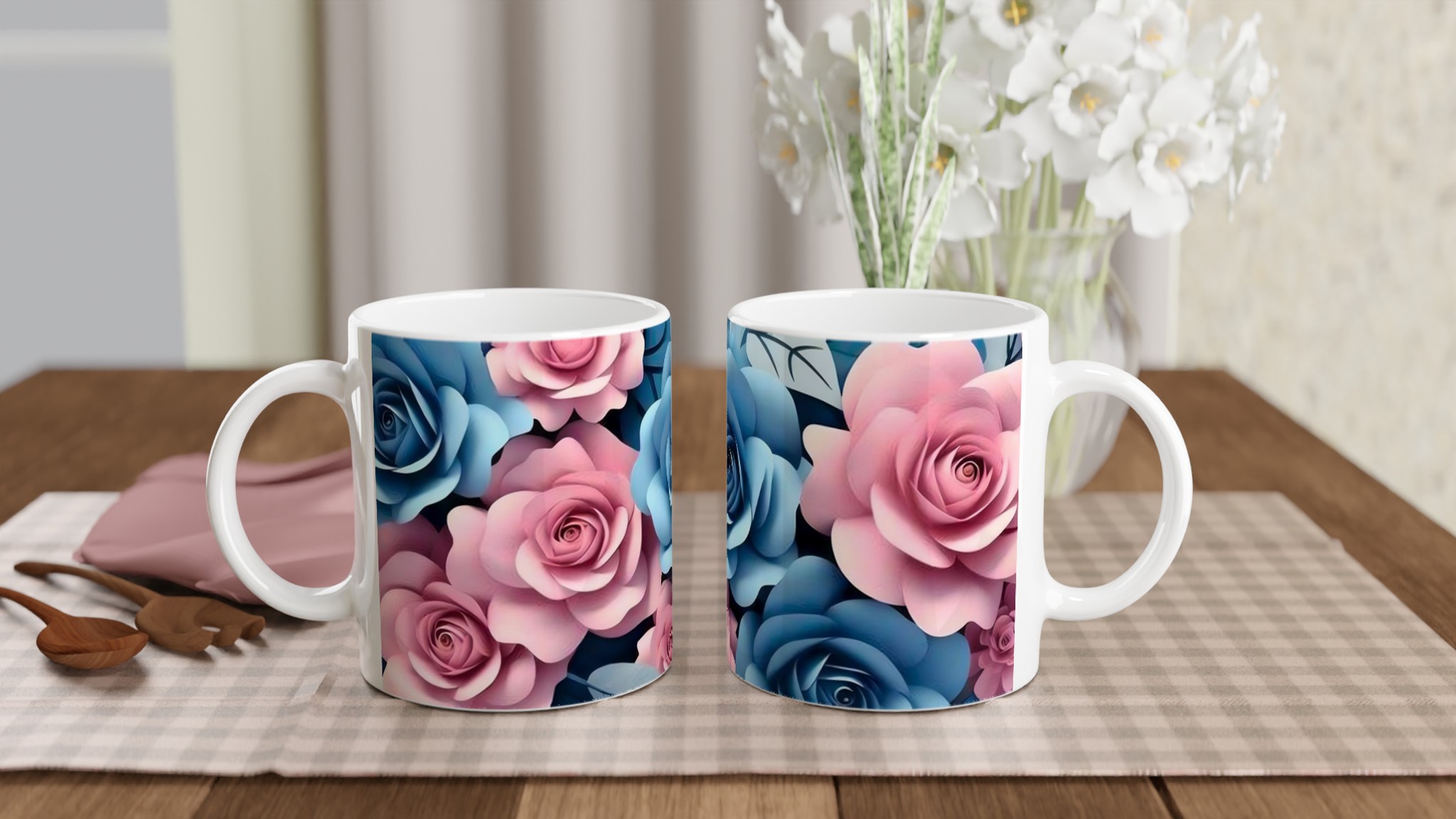 Elegant 11oz Keramisk Mugg med Blå och Rosa Rosor – Välj Din Favoritfärg 10 3f64e732-32b0-4d47-bb0f-fe2d9d406d2c
