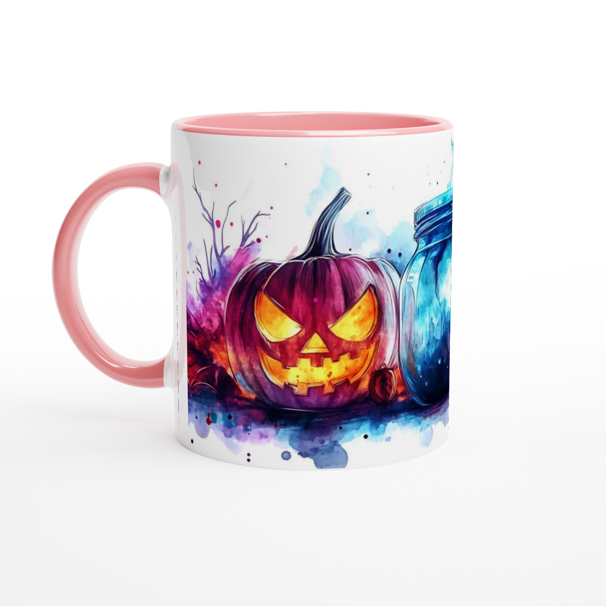 Spooky Watercolor Halloween Mugg – Jack-o'-Lantern & Mystisk Burk i Färgstarka Tryck 6 3f75e661-5770-4ff6-ad53-62d60d4b8c70