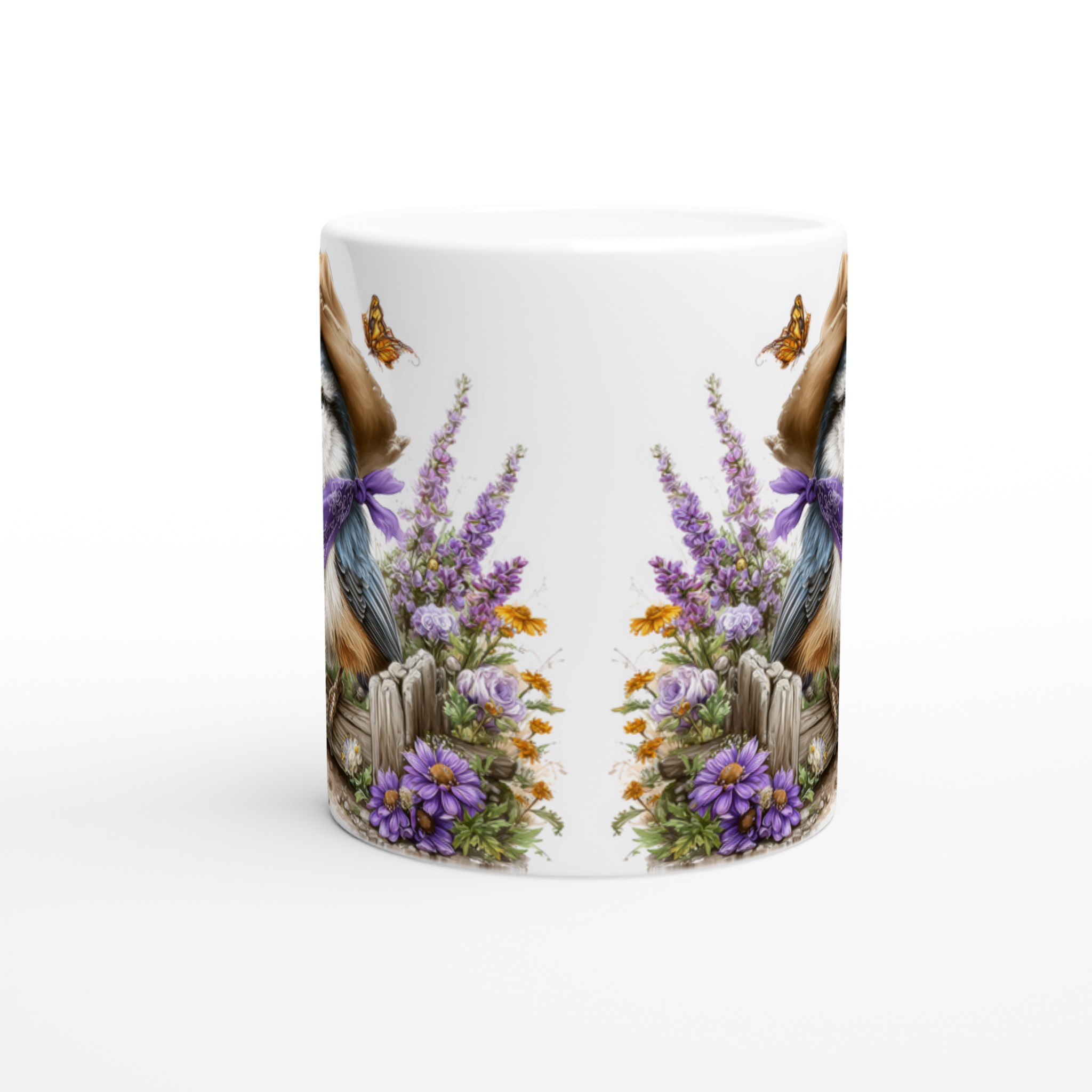 Vit 11oz keramisk mugg med charmig fågel i cowboyhatt – välj bland sju dekorativa färger 8 3fd0c6ef-1820-4a8e-8eea-f78663ac7ddc