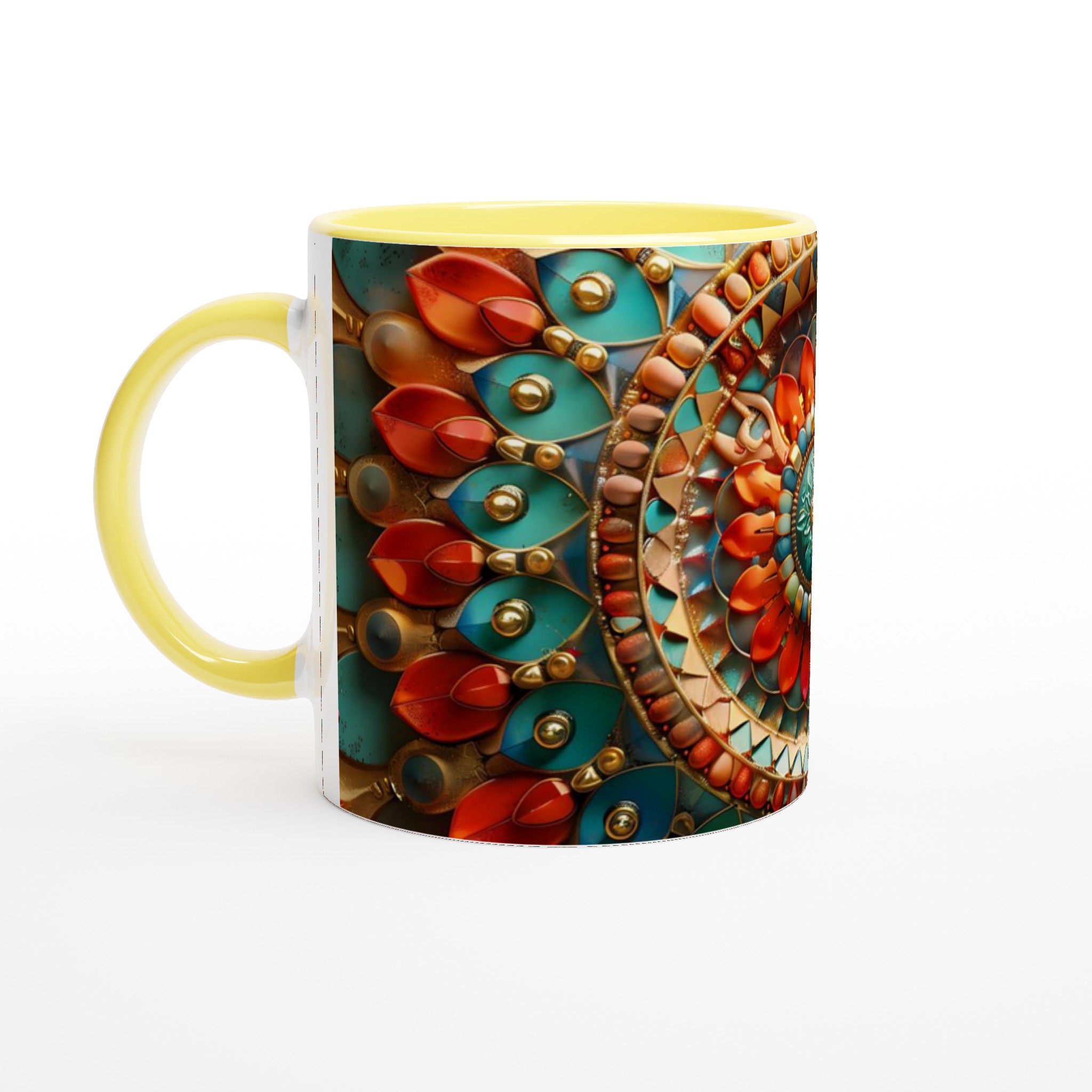 Mångfärgad Orientalisk Mandala Keramikmugg – 11 oz Vit Mugg för Livliga Tryck 3 40382d31-4d94-434d-83cd-d5d8c3a0d65e