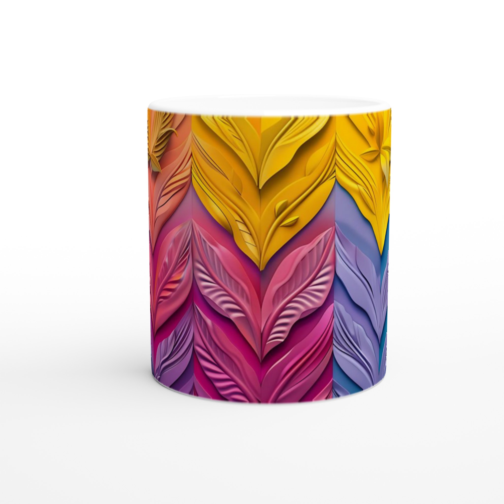 Abstrakt Blommig 11oz Keramisk Mugg – Konstfulla Organiska Mönster i Levande Färger 8 406b961e-45b6-4b44-8073-0535332290b8