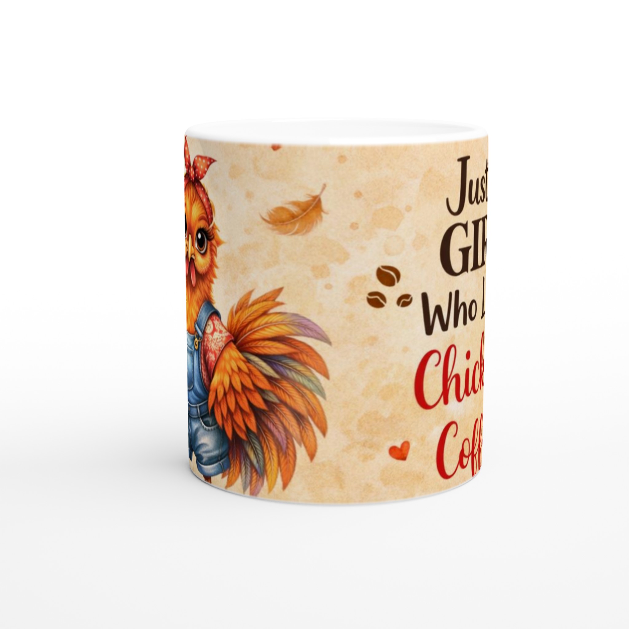 Charmig Vit 11oz Keramisk Mugg för Flickor som Älskar Höns & Kaffe – Välj din Färg! 8 40881669-8ab4-485f-8a98-a652e85c1415