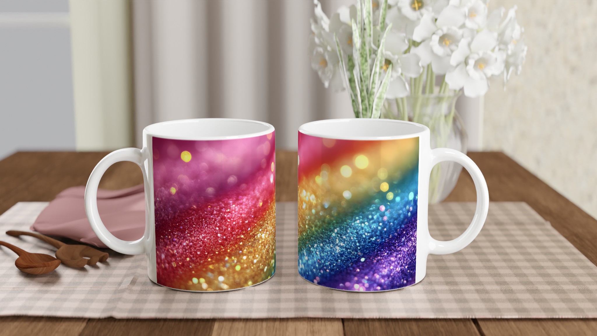 Glittrande Regnbågsfärgade 11oz Keramisk Mugg – Lysande Design i Ditt Val av 7 Färger 10 408d0566-aae2-4498-ad75-60d8de94937c