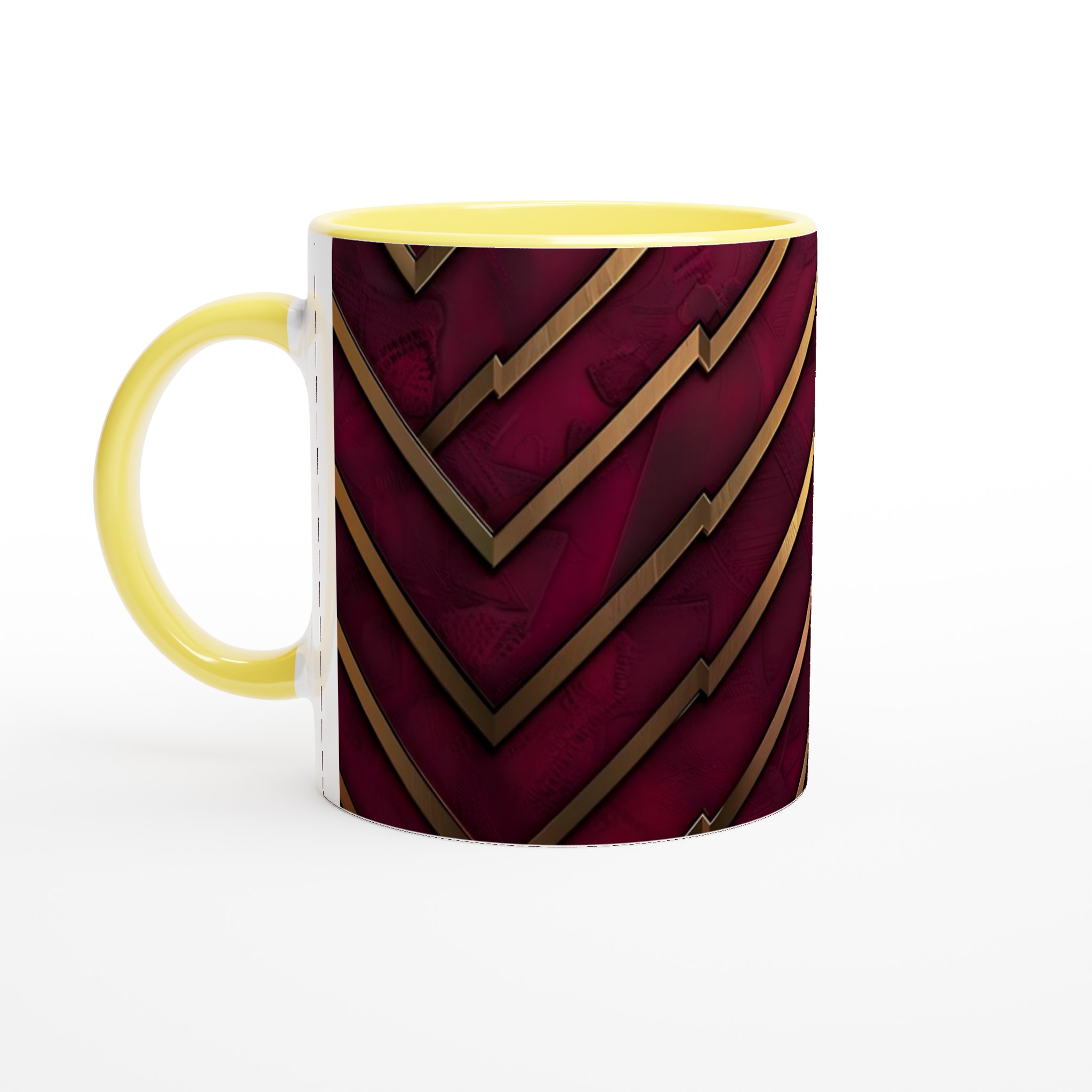 Elegant Keramikmugg: Röd & Guld Zigzag Design – 11 oz premiummugg i ditt val av färg 3 409cba42-8760-4392-9de1-5731346ce803