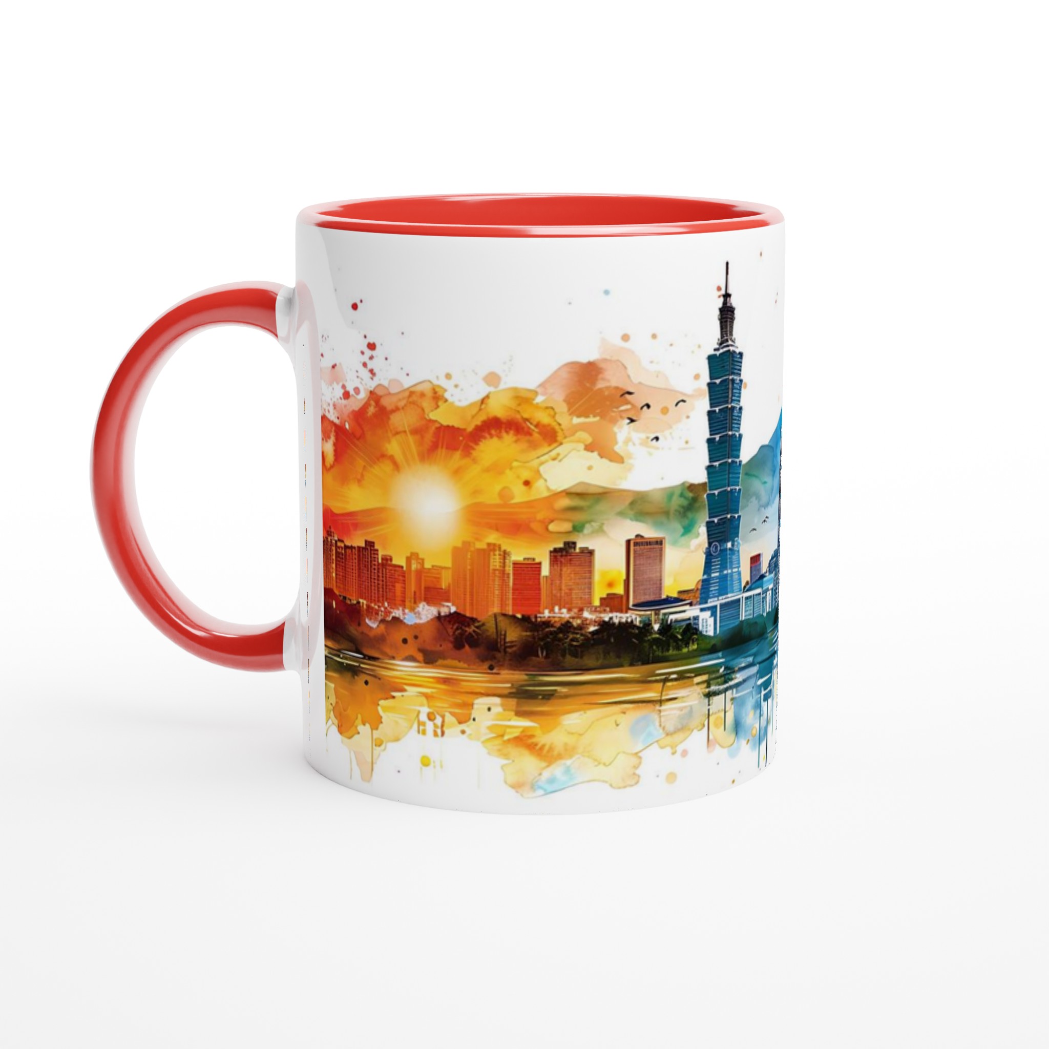 Taiwans Stadssilhuett i Akvarell - 11oz Keramisk Mugg i Valfri Färg 5 41061772-78f3-43ee-ae94-66d89d3392d4