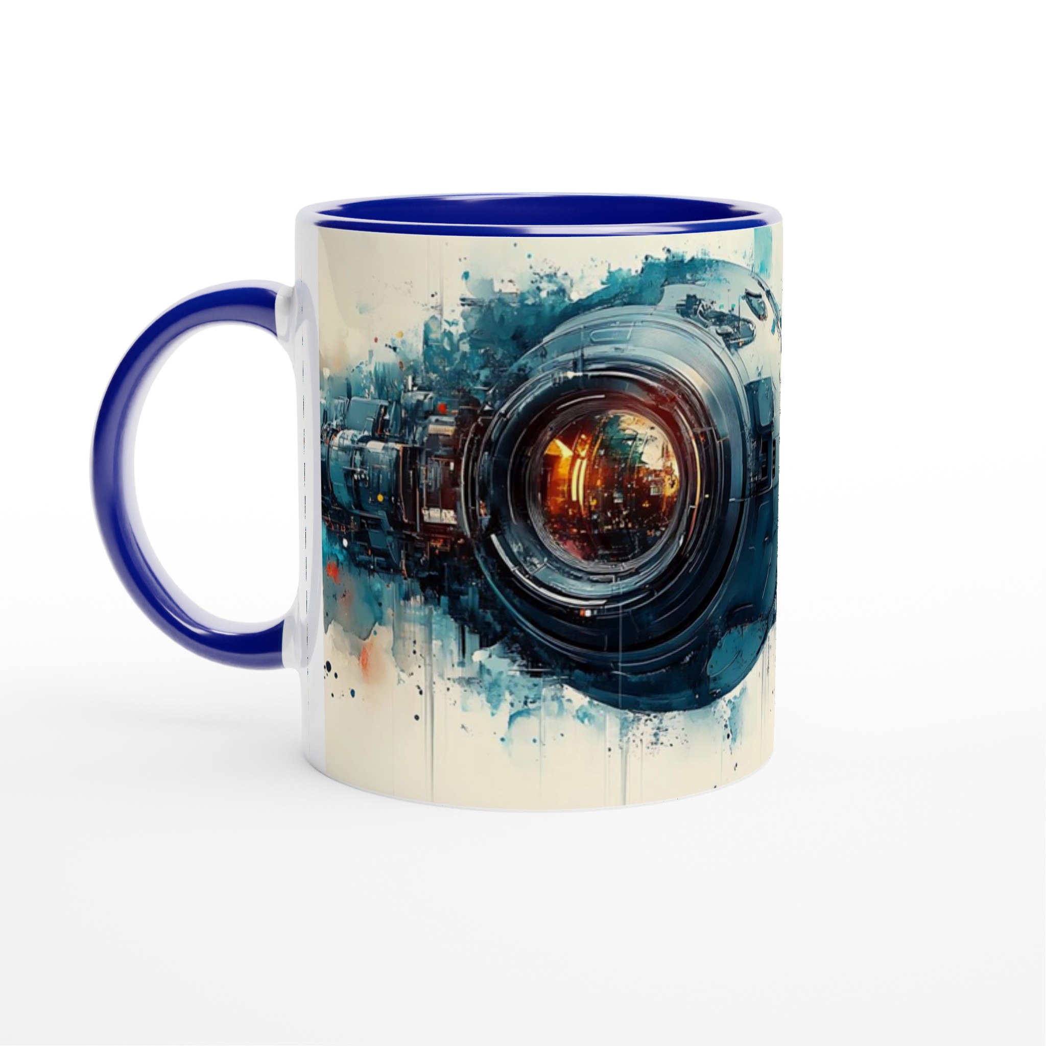 Vit 11oz keramisk mugg med futuristisk rymddesign i flera färger 2 4106314d-f42d-4e3f-9168-342508e028a4