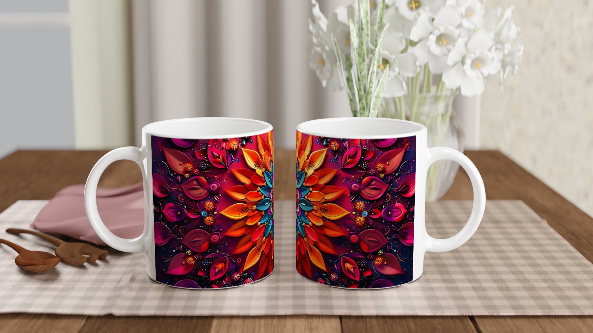 Abstrakt Mandala 11oz Keramisk Mugg - Livfull Design & Premiumkvalitet för Kaffe, Te eller Varm Choklad 10 4110fcc1-9420-4c57-938d-43fd51dba3fd