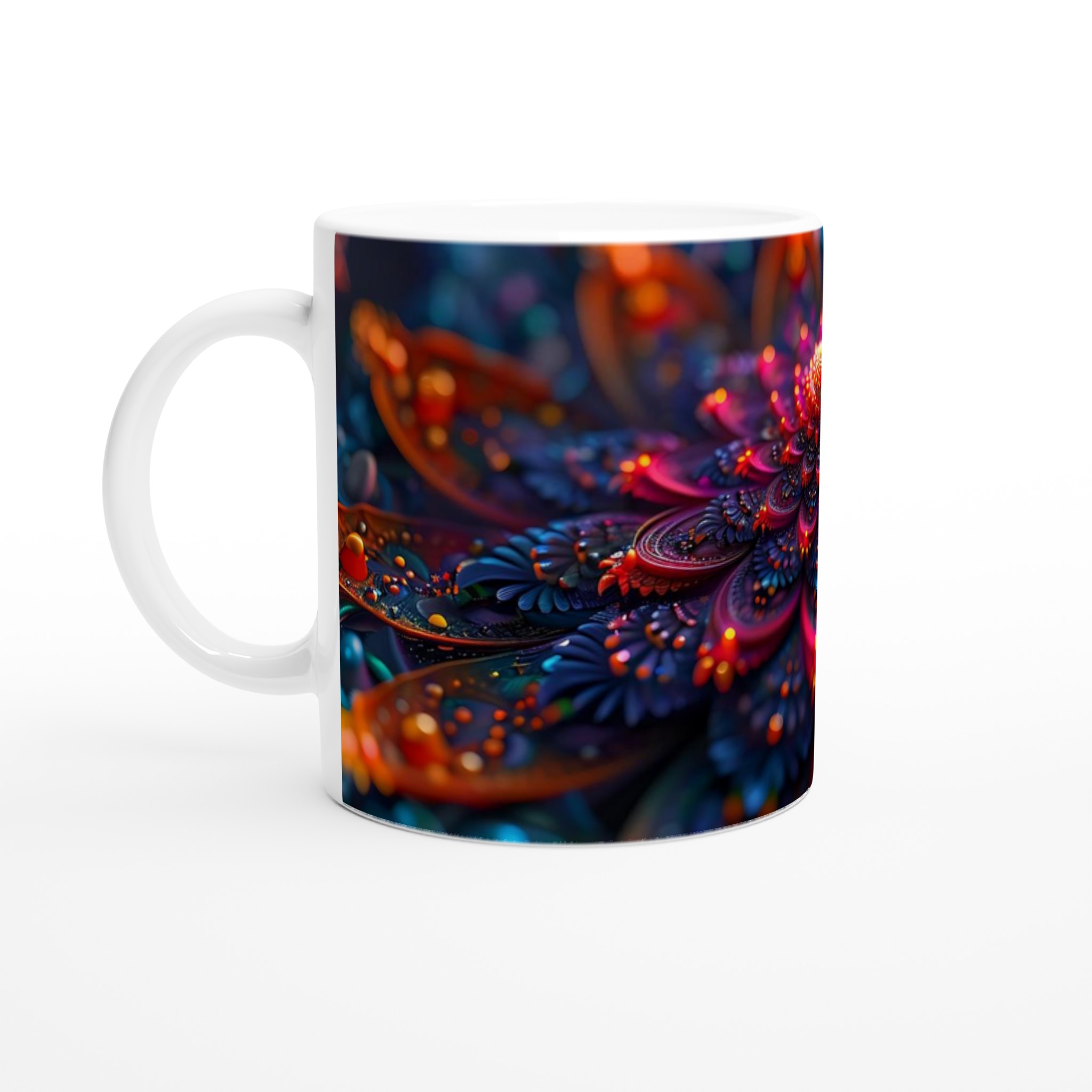 Kosmisk Blomsterdröm – 11oz Keramikmugg med Bländande Design i Valfri Färg 1 41460800-194b-4a42-88dc-fce1070b9059