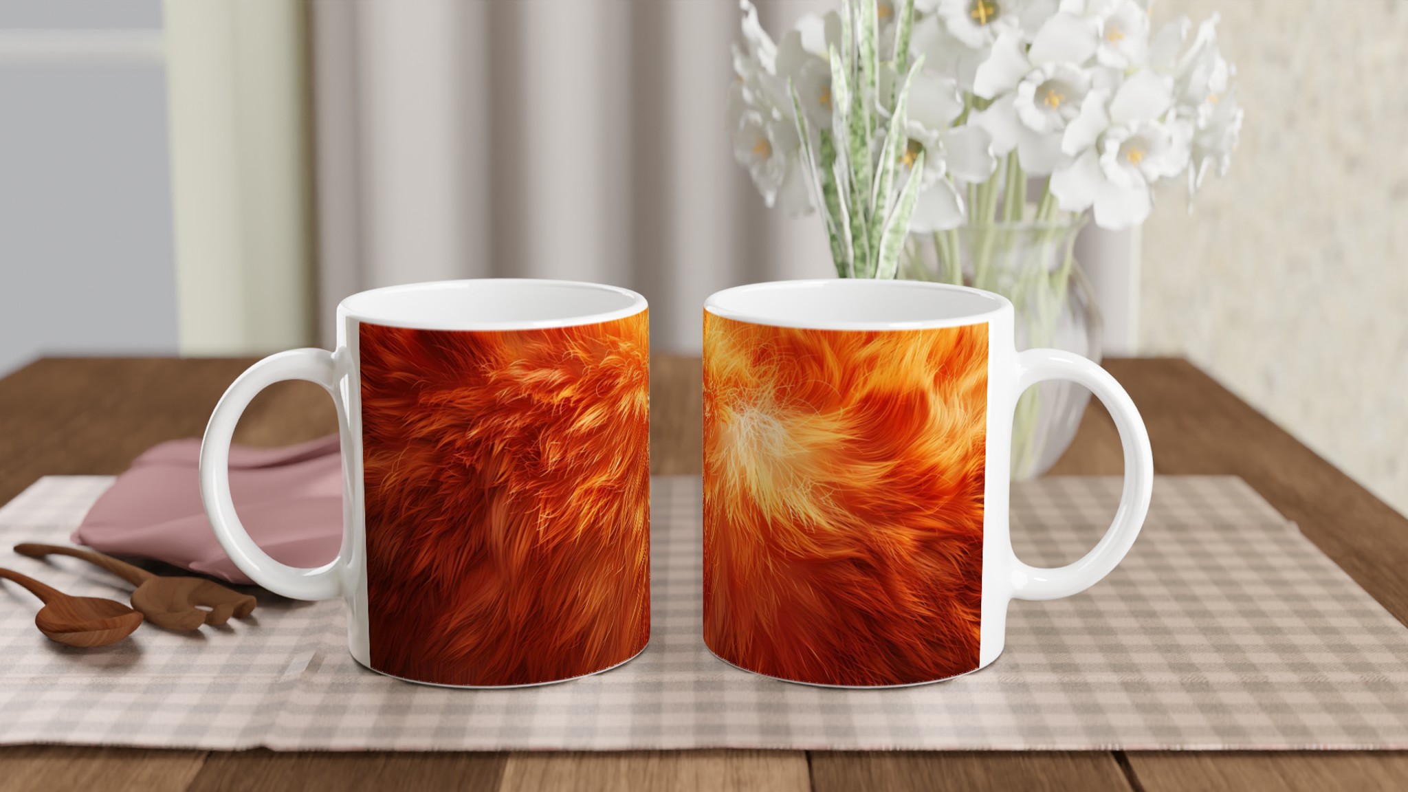 Vit 11oz Keramisk Mugg med Eldig Orange-Hårig Textur – Välj Din Personliga Färg 10 416c1ea4-7912-4a52-8c3e-d23df2f4ccd2