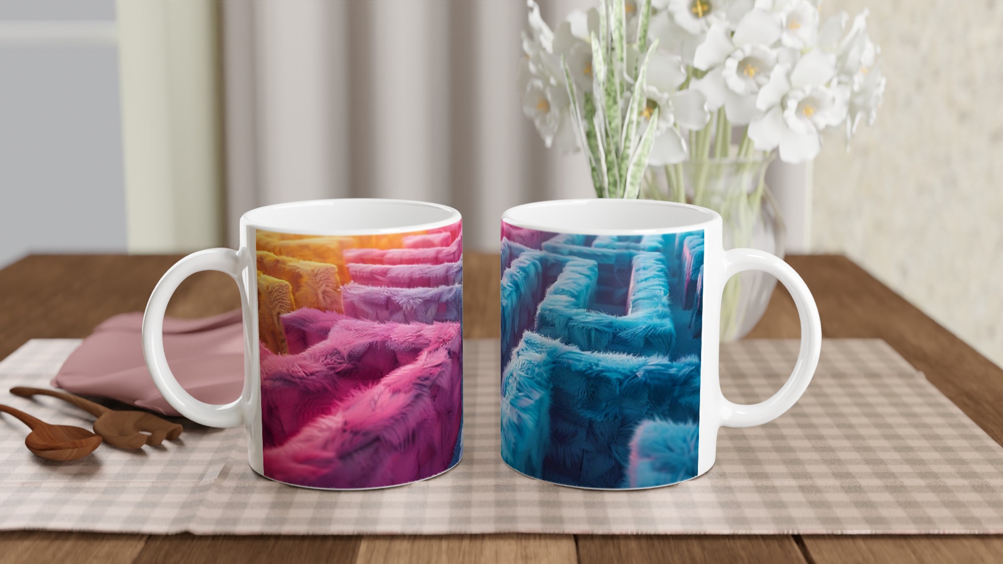 Färgglad Labyrint 11oz Keramisk Mugg – fluffig, lekfull design i sju livfulla nyanser 10 418d9c3a-98b7-4ebd-a847-b0e15e544719