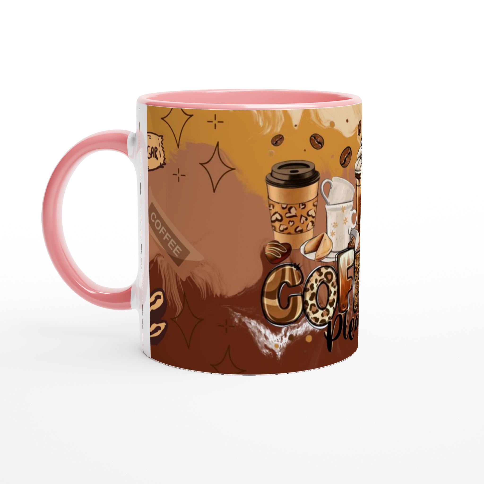 Vit 11oz keramisk mugg med kaffeglädje i varma jordnära toner 6 41bb7b21-7df4-4b66-b80e-b35b6cfd6467