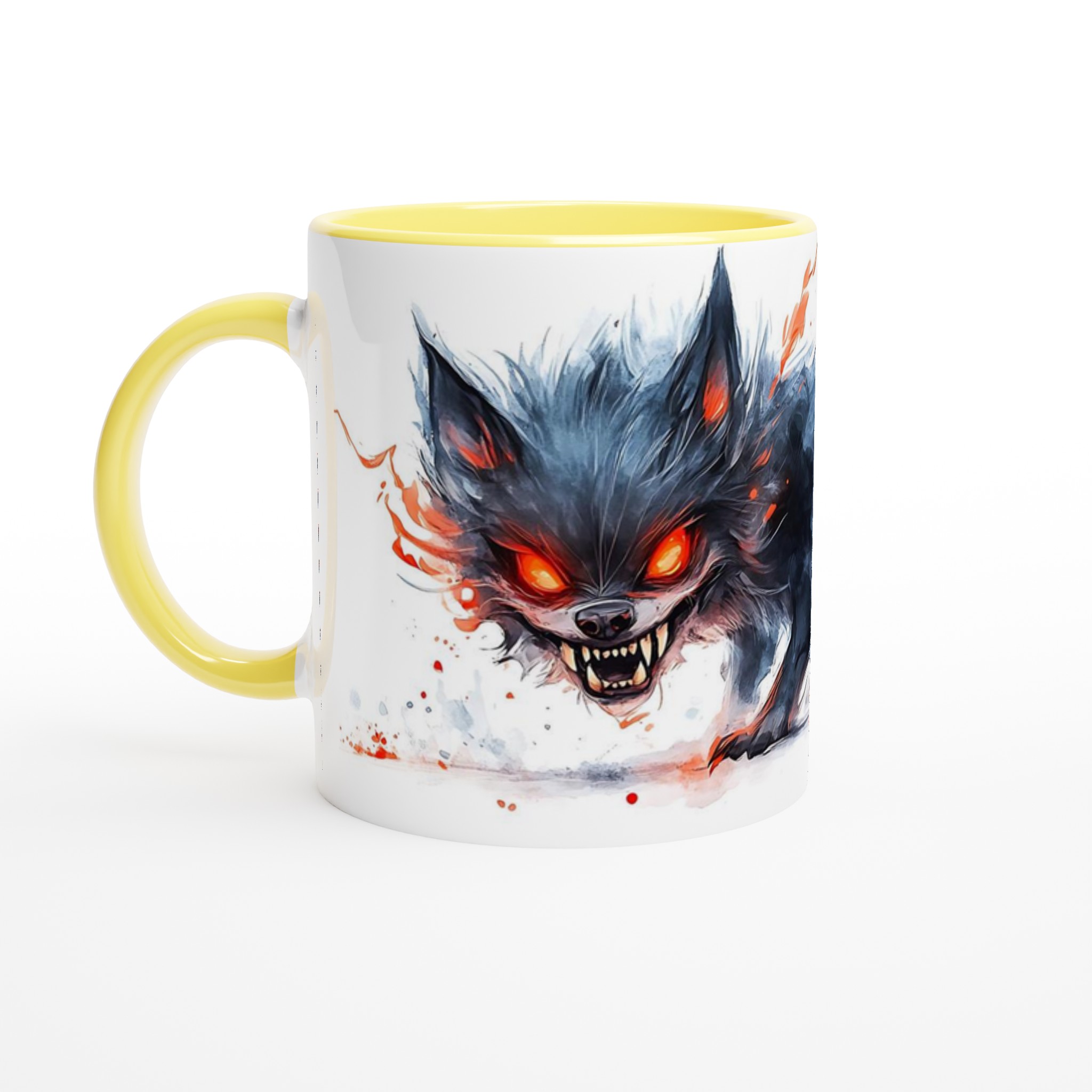 Demonisk Vargmugg – Keramisk 11oz Kaffekopp med Intensiv Akvarellkonst i Valfri Färg 3 41fa1154-8ddc-4f46-a789-6b9552d2caae