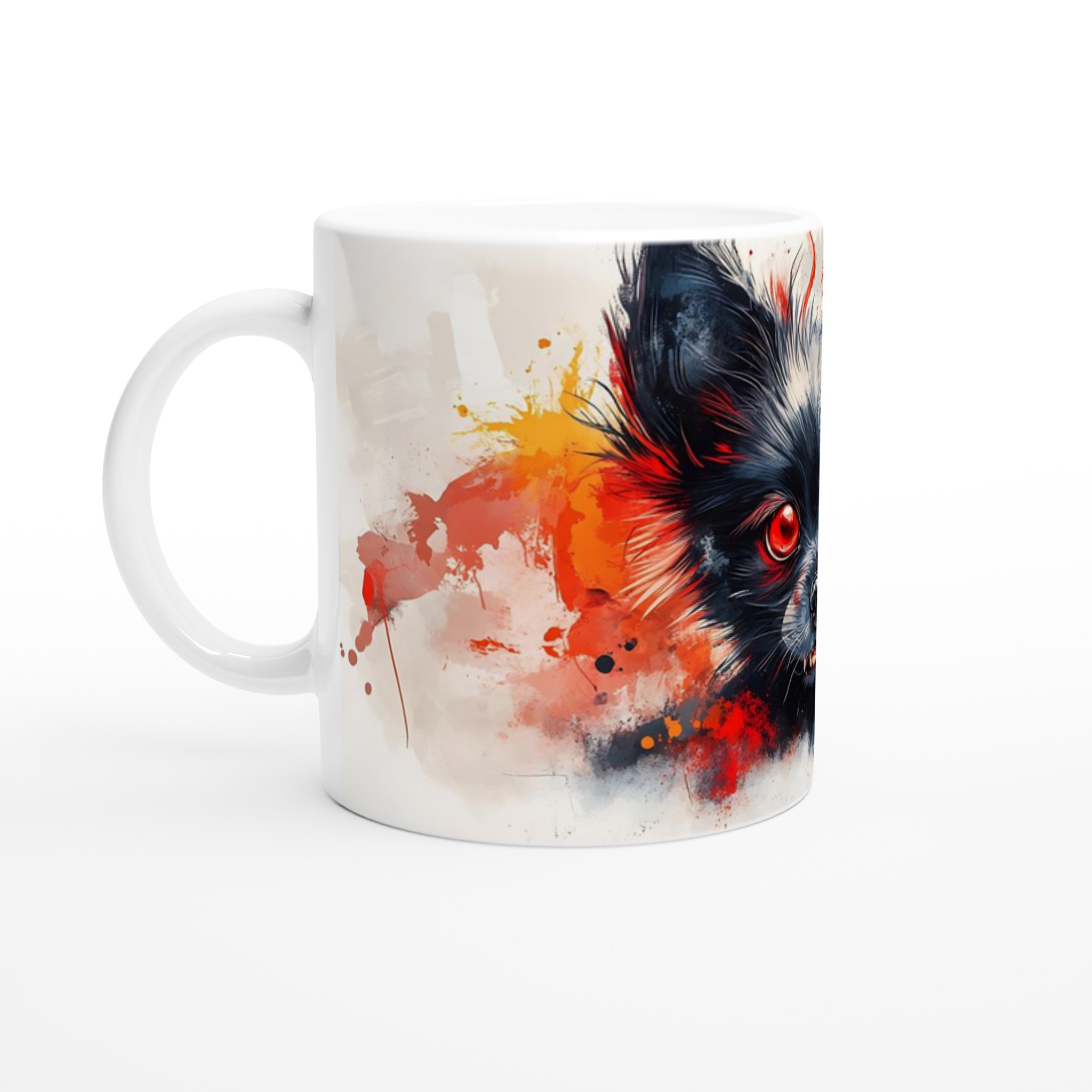 Mystisk Svart Chihuahua Mugg – Unik Design med Blodröda Ögon och Fladdermusmotiv 1 41fe3cb9-388a-402e-8423-1d85962185ab