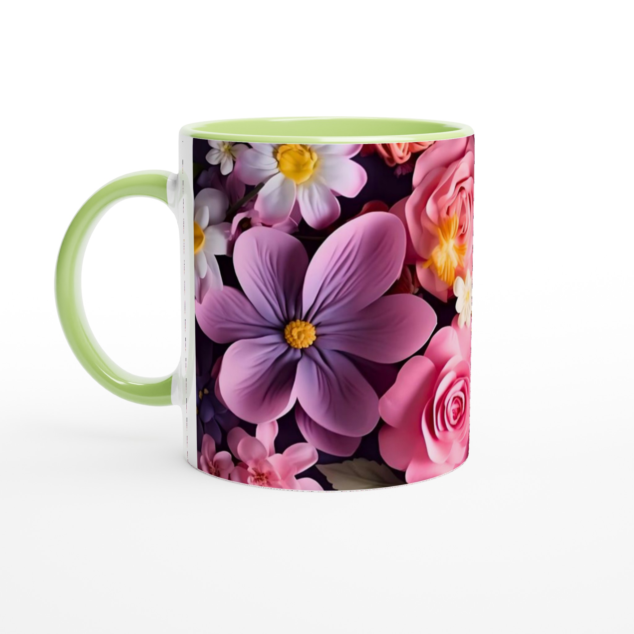 Elegant Vit 11oz Keramisk Mugg med Blomsterprakt i Flera Färger 7 422b4501-c0ec-49f5-ba50-b1299c16c575