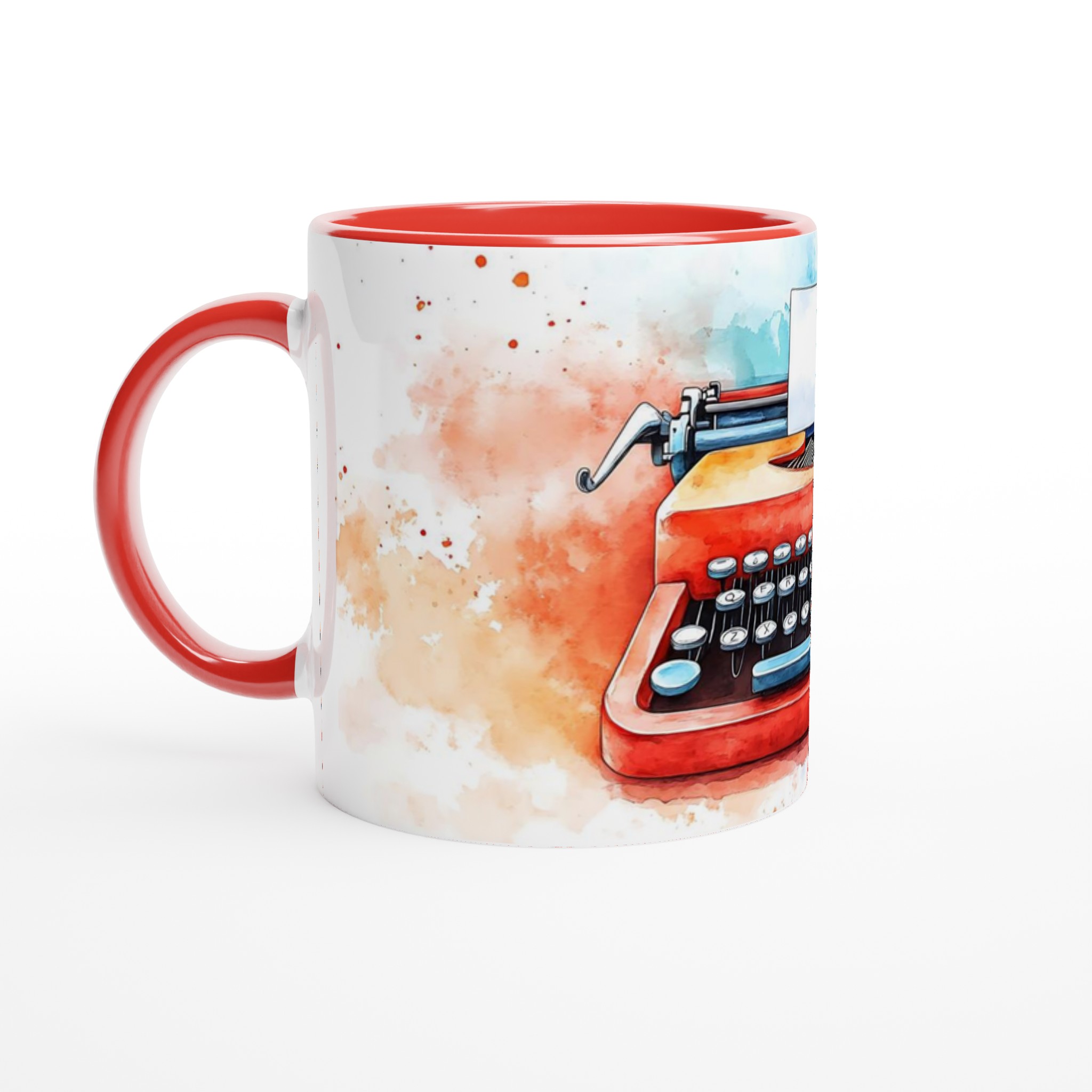 Retro Skrivmaskin Akvarellmugg – Kreativ Design i Valfri Färg, 11 oz Keramik 5 423c5e0a-0b34-4089-8aeb-7e9328764733