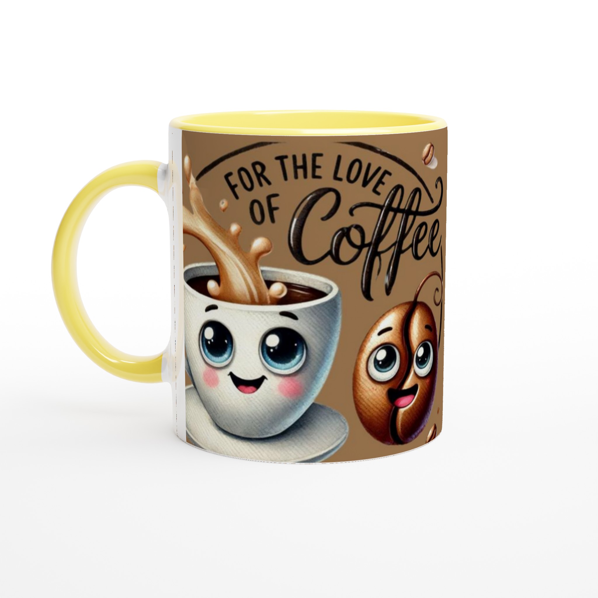 Vit 11oz keramisk mugg med lekfull kaffemotiv – välj mellan sju färgstarka keramfärger 3 4241b34f-7c6f-45af-83c1-680394d44ff3