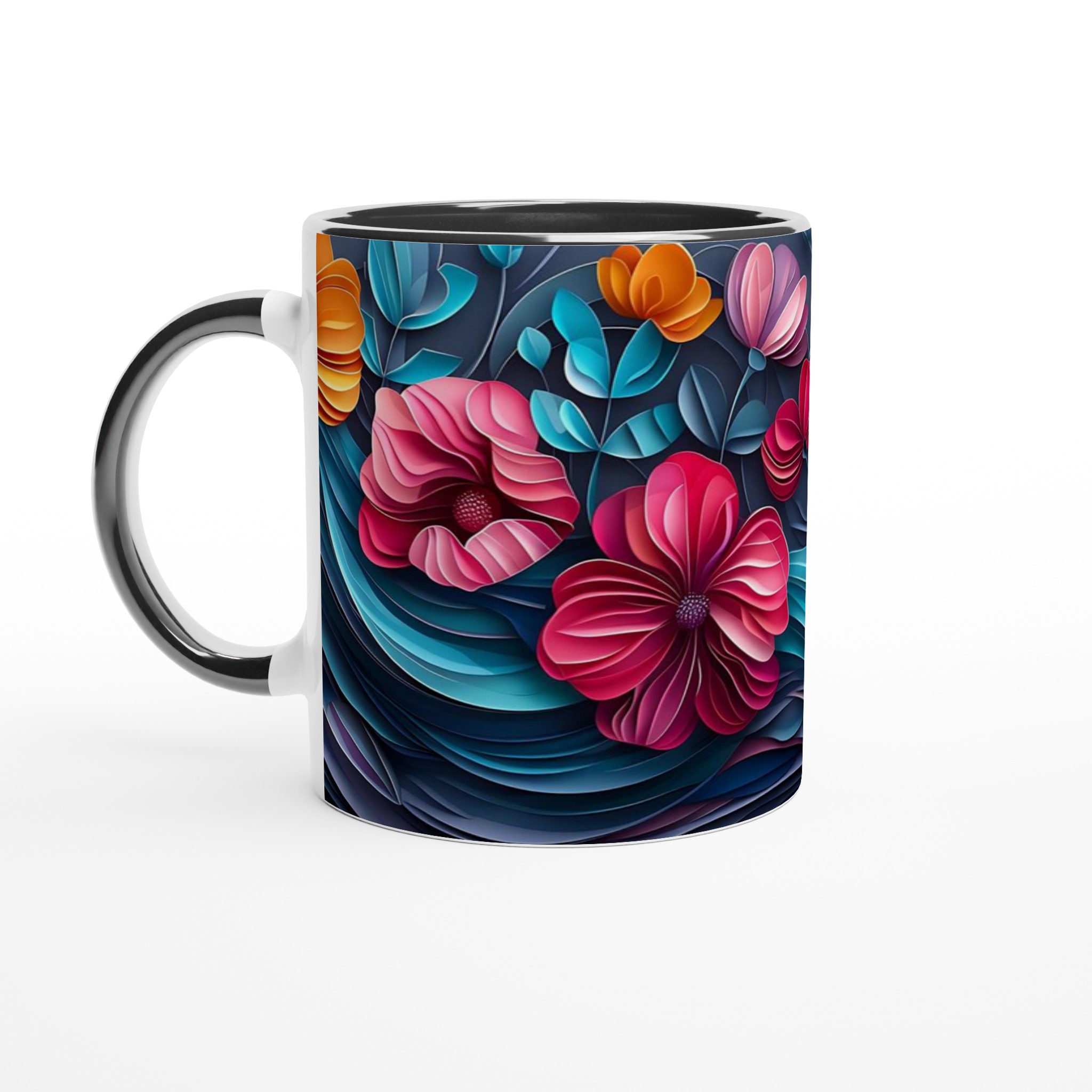 Konstfull 11oz Keramisk Mugg: Levande 3D-blommor i Färgstarka Nyanser – Välj Din Favoritfärg! 4 4255fd0f-a276-4614-a787-d97bac4c839d