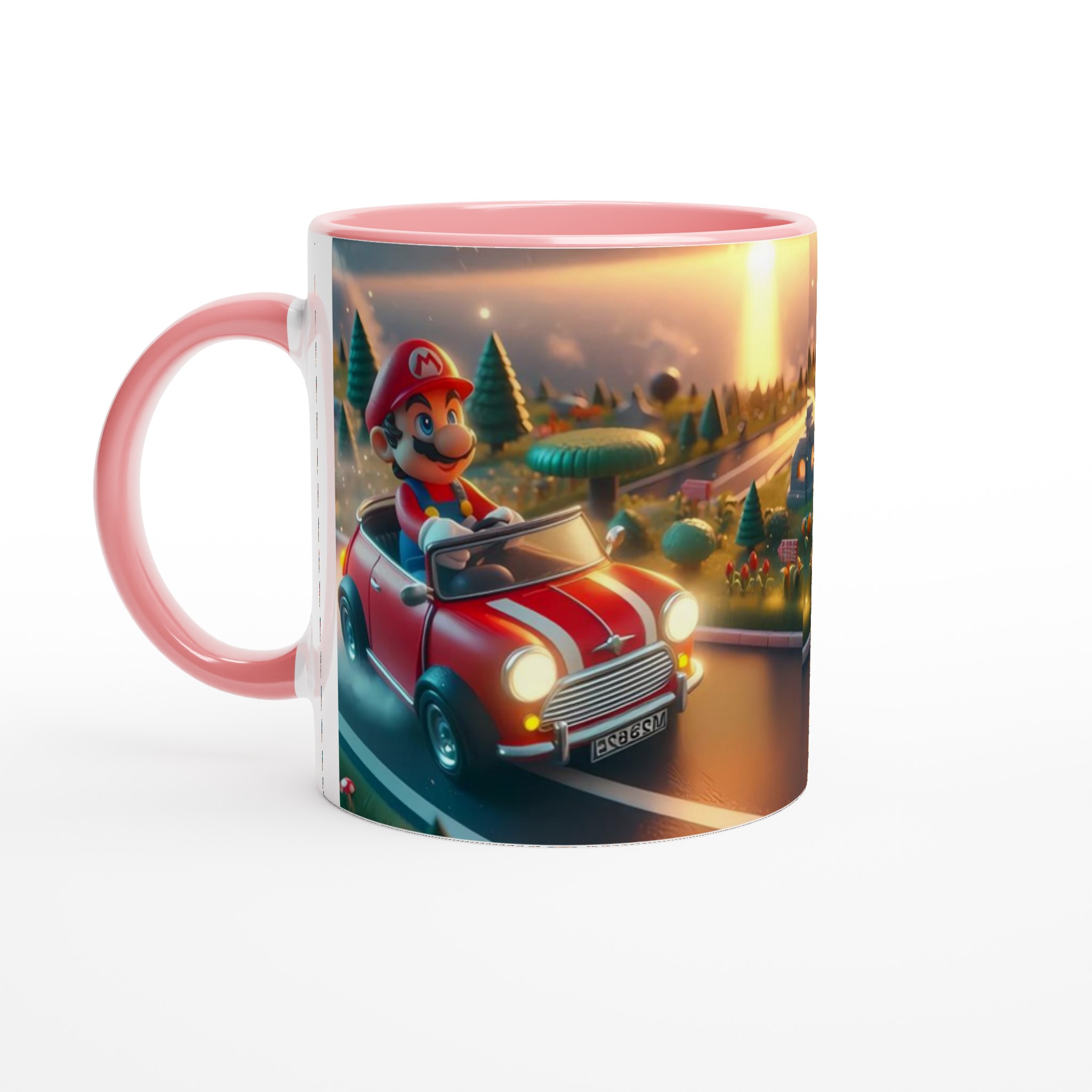 Vit 11oz keramisk mugg med lekfull racerbilsdesign i flera färgstarka nyanser 6 4270581f-bcff-4d3f-affd-78d0a6daef5b