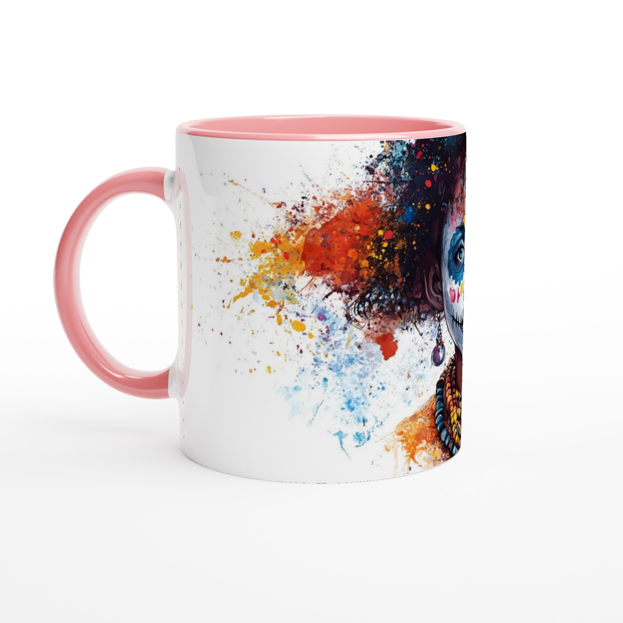 Mångfärgad Sugar Skull 11oz Keramisk Mugg – Konstnärligt Tryck & Valfri Färg 6 42747f95-baa2-4ed3-8355-10ea1b474bfa