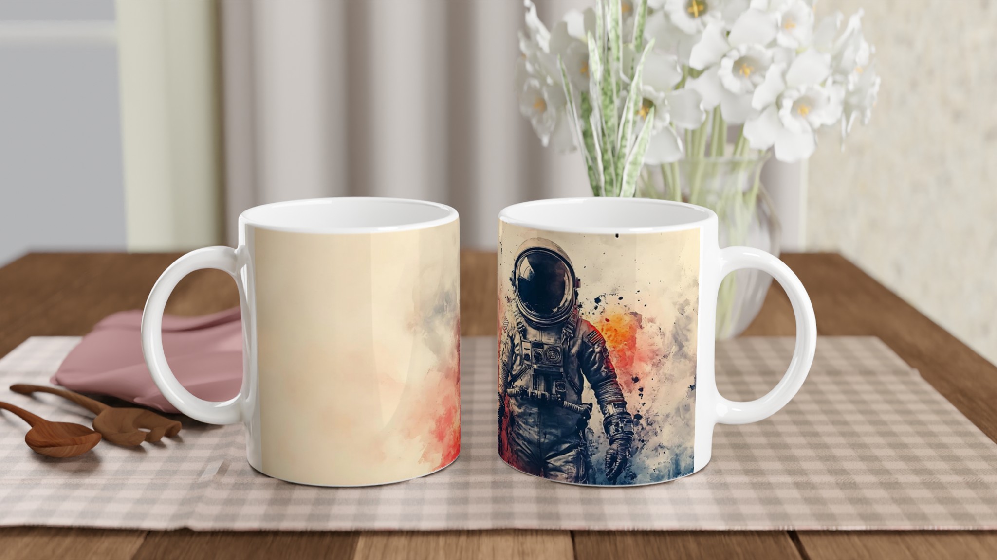 Astronaut Akvarellmugg – Rymdinspirerad Keramikmugg för Äventyrare & Drömmare 10 428a2211-41f1-48e5-a1d6-ec51dfe4a391