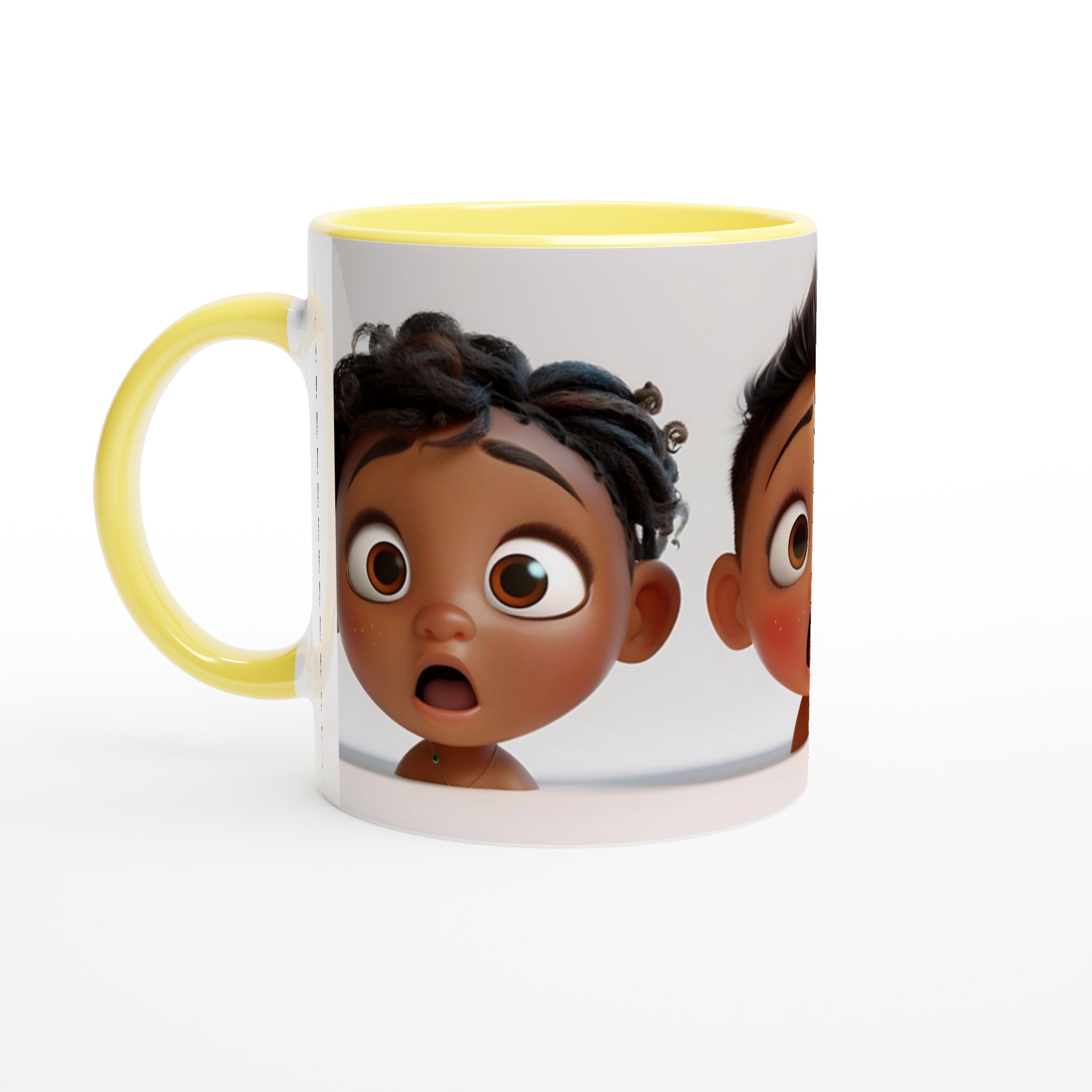 Förvånade Barn Keramisk Mugg - Rolig Kaffemugg med Söta Tecknade Ansikten i 7 Färger 3 429e0d74-5813-4ca4-8a32-d3046236d736