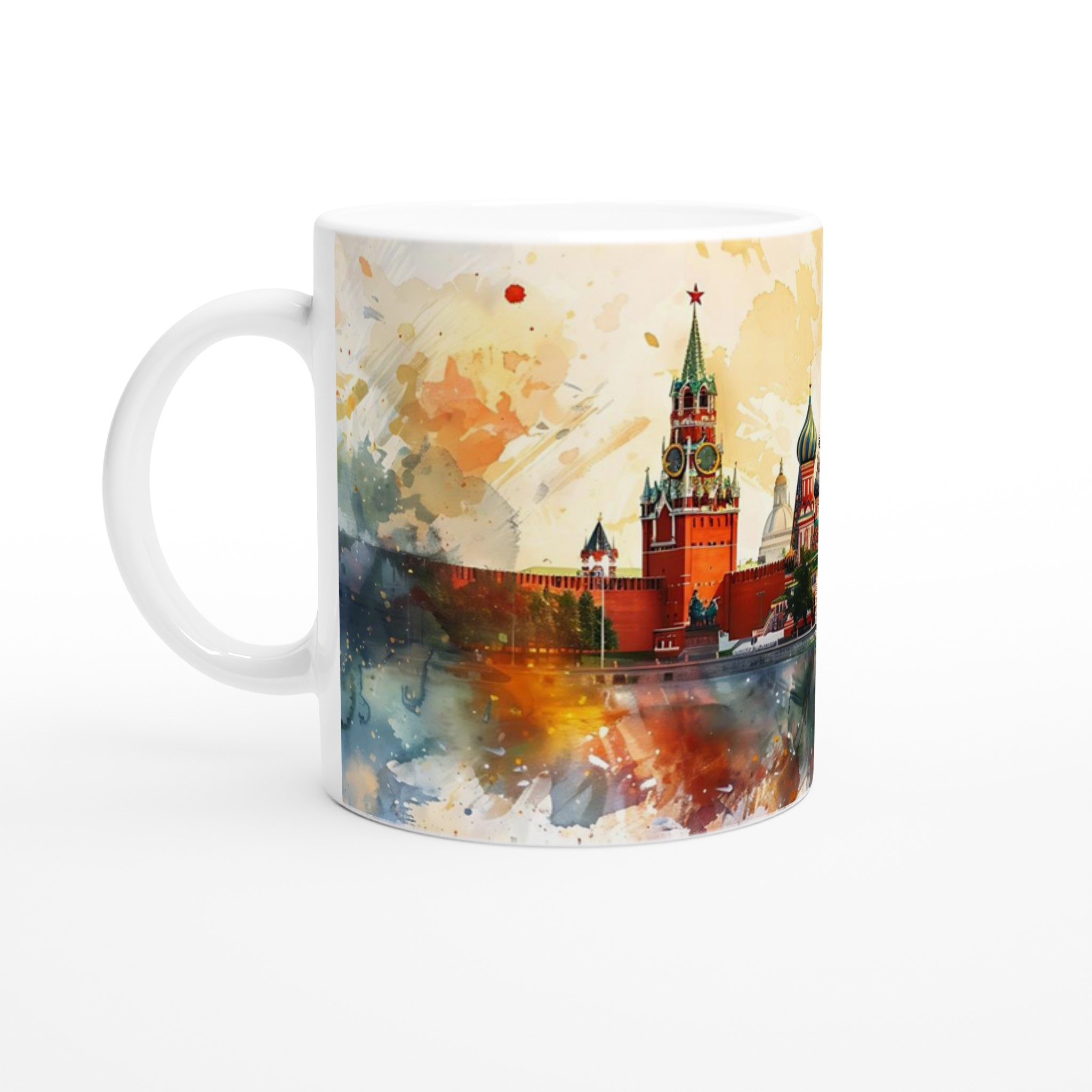 Konstnärlig St. Basil's Katedral Mugg - Akvarellprakt i din hand, 11 oz 1 42febb44-6952-470f-860b-5fbf1df24107