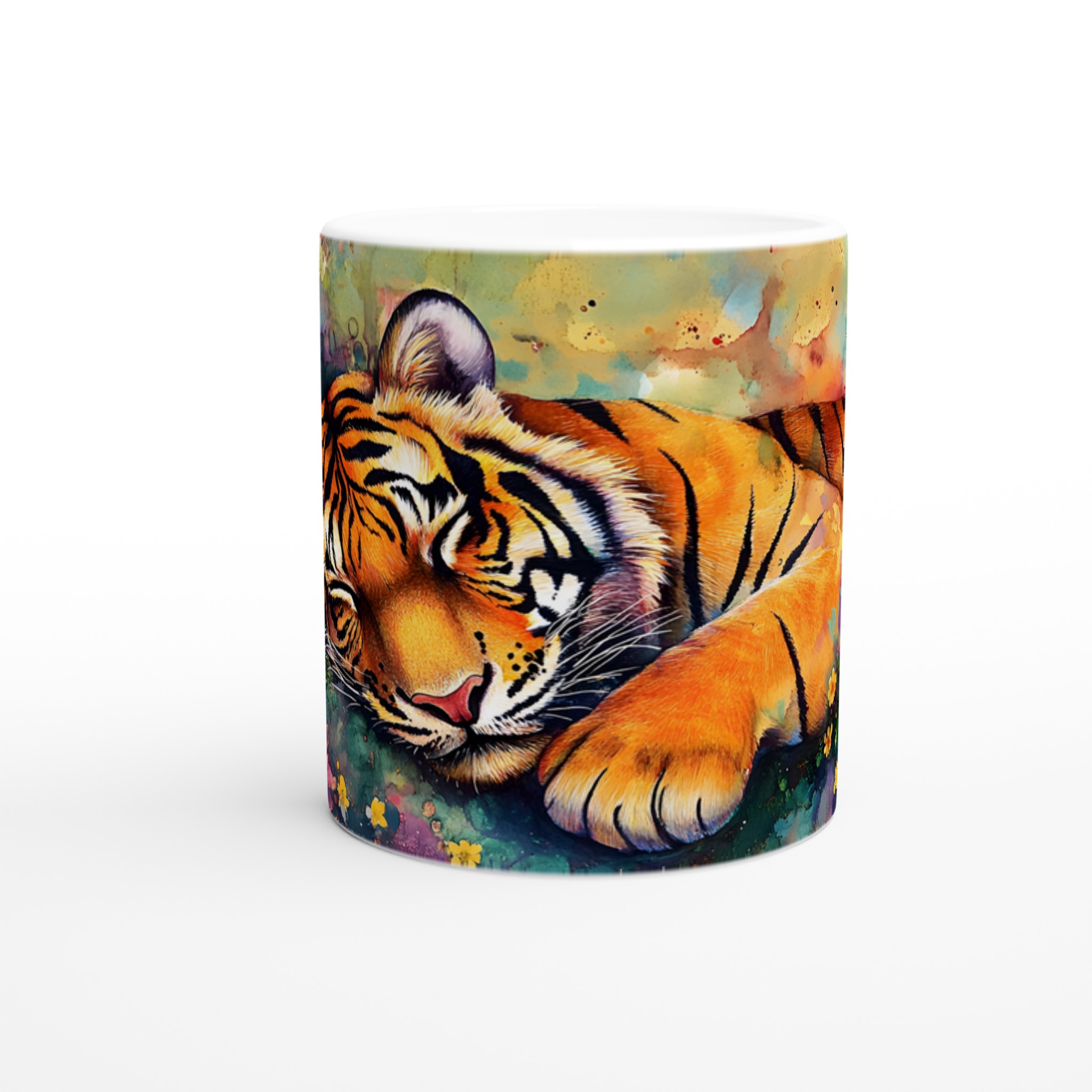 Vit 11oz keramisk mugg med färgstark tigerdesign – välj bland sju livfulla keramiska nyanser 8 4325e73d-9149-439d-ad33-41008678b09e