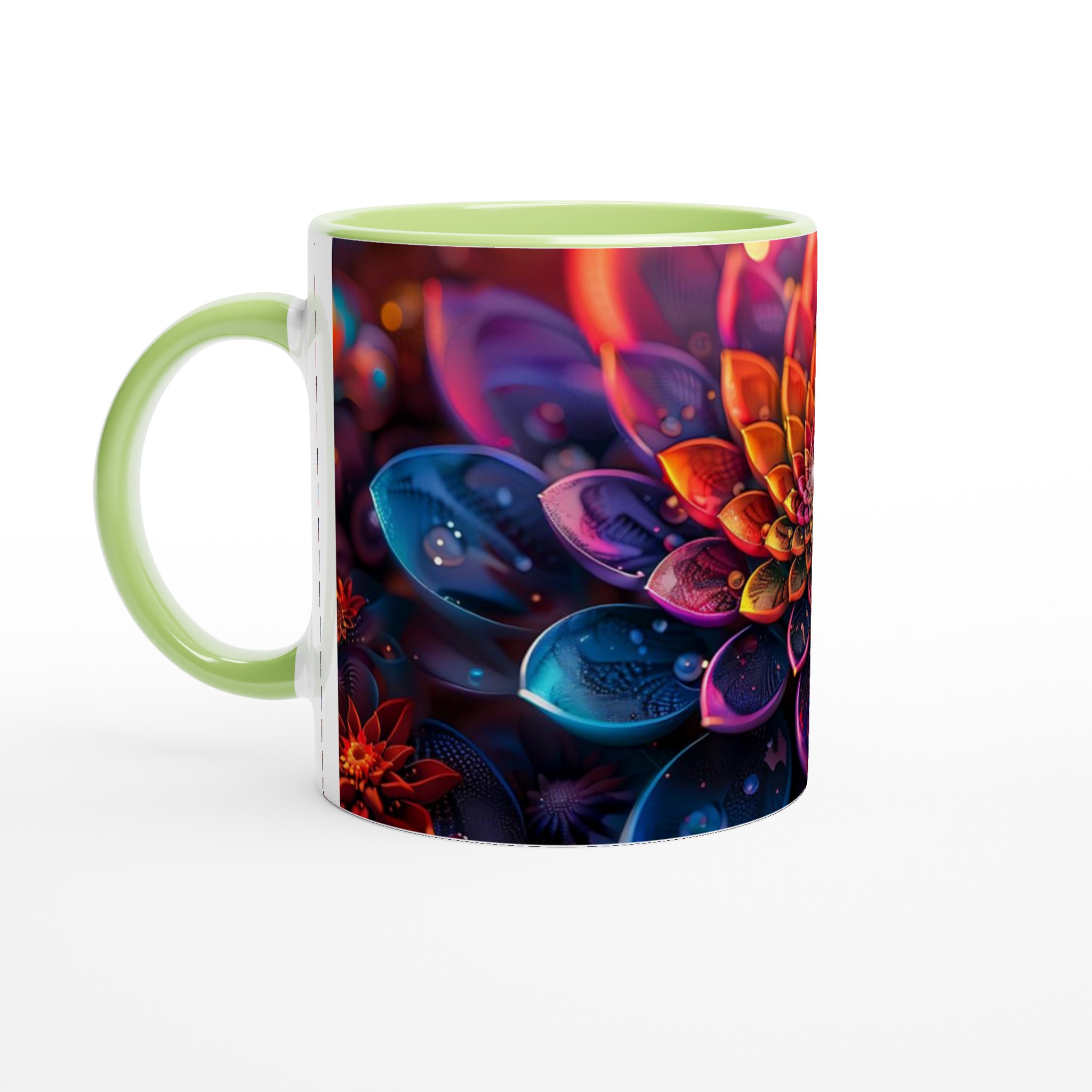 Kosmisk Lotusblomma 11oz Keramisk Mugg – Konstnärligt Tryck för En Färgsprakande Kaffestund 7 432d5425-41be-4432-8154-0ce97e56368e