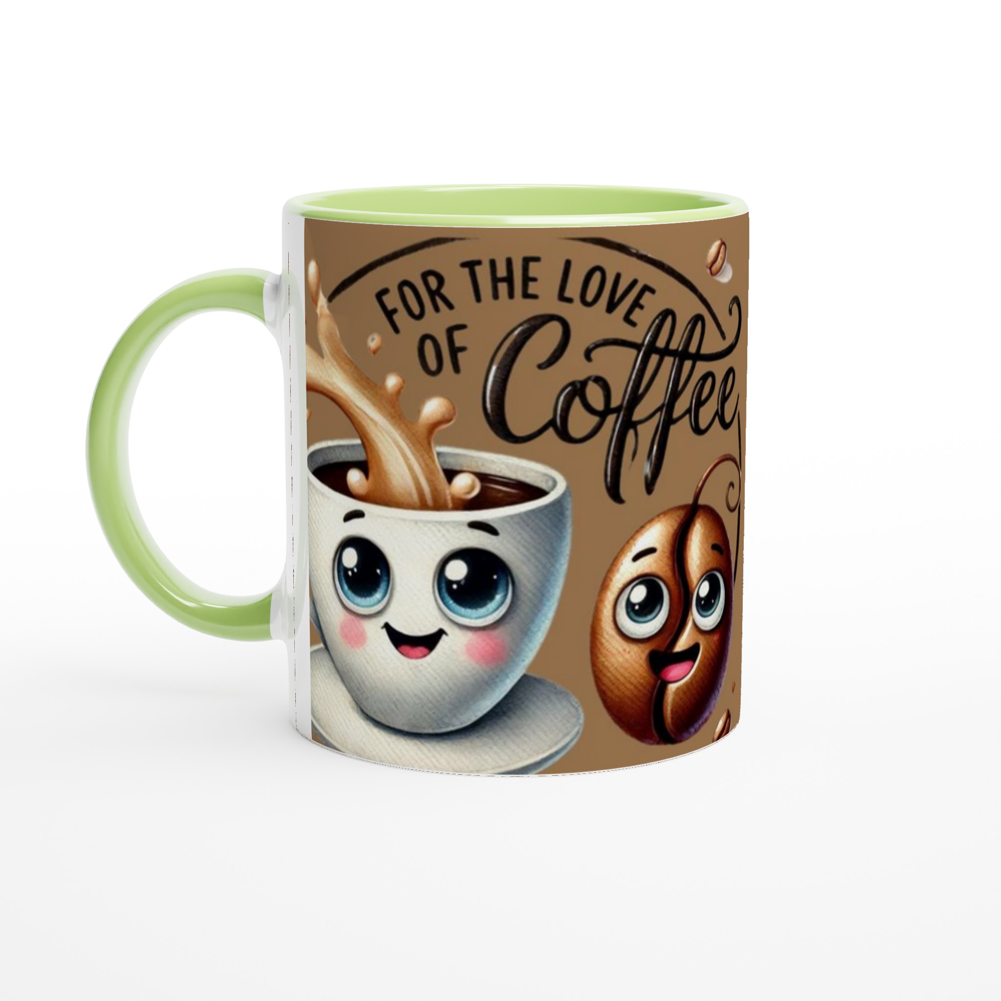 Vit 11oz keramisk mugg med lekfull kaffemotiv – välj mellan sju färgstarka keramfärger 7 43499bfa-7f17-48cc-84df-804fbe5115c5