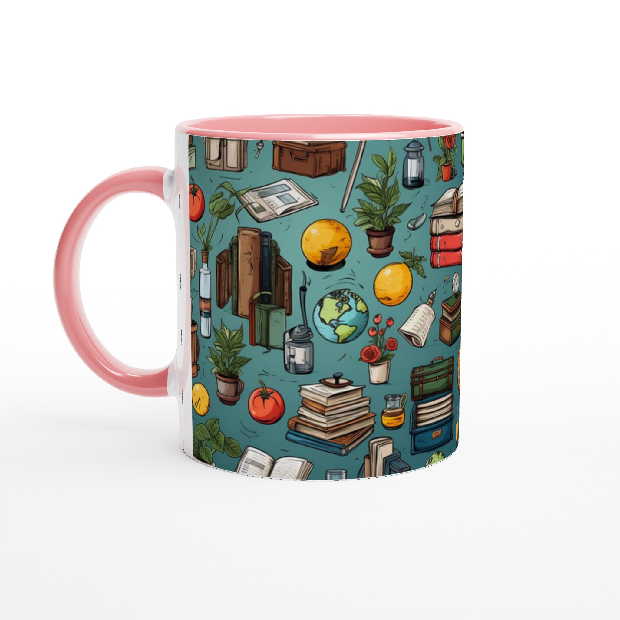 Vit 11oz keramisk mugg med vintage skolmotiv – välj mellan sju levande färger 6 43626c42-760b-4630-842c-8229172ea3de