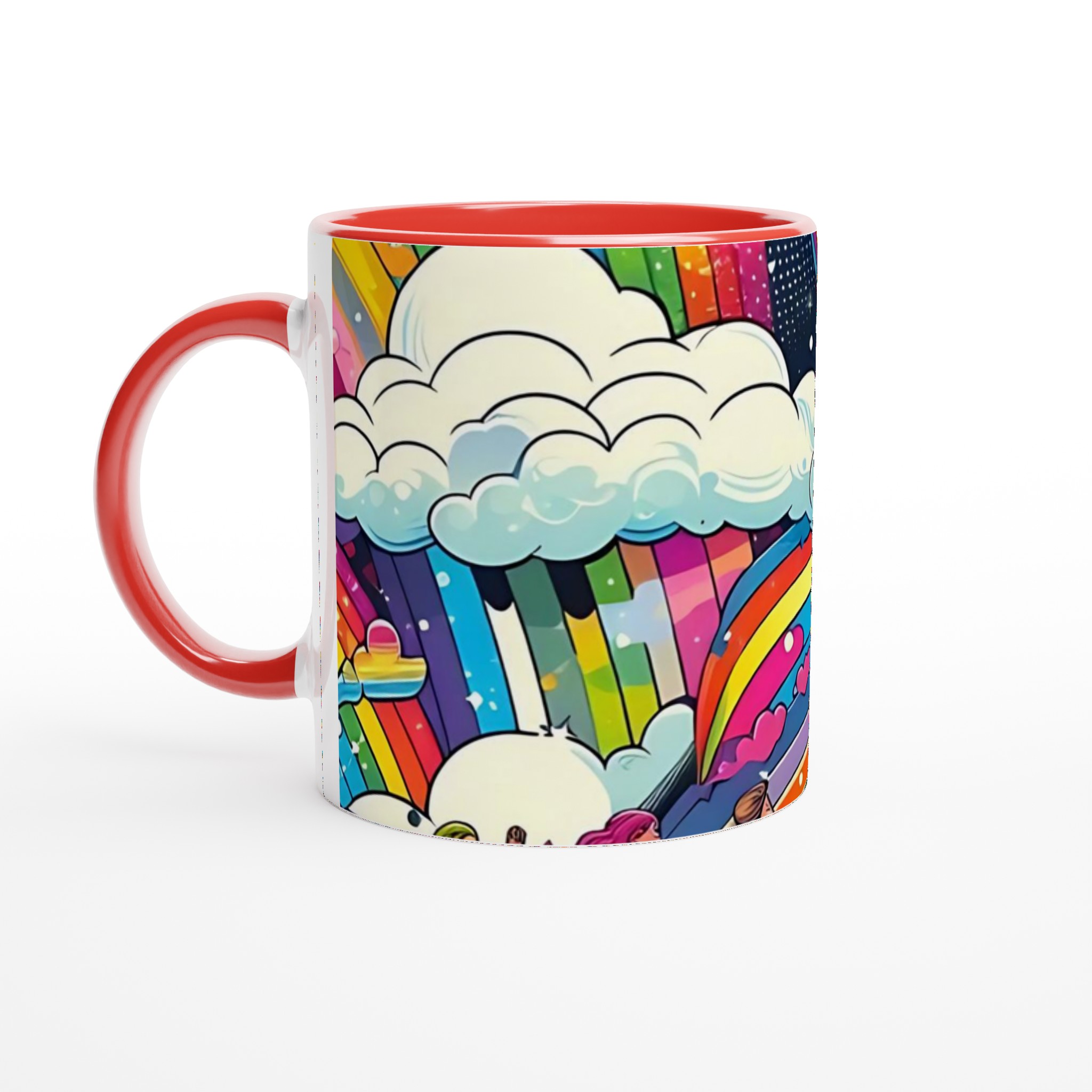 Färgstark 11oz keramisk mugg med regnbågsinspirerat motiv i flera keramfärger 5 436bf1c7-dee5-4798-97a8-790e76d3fab6