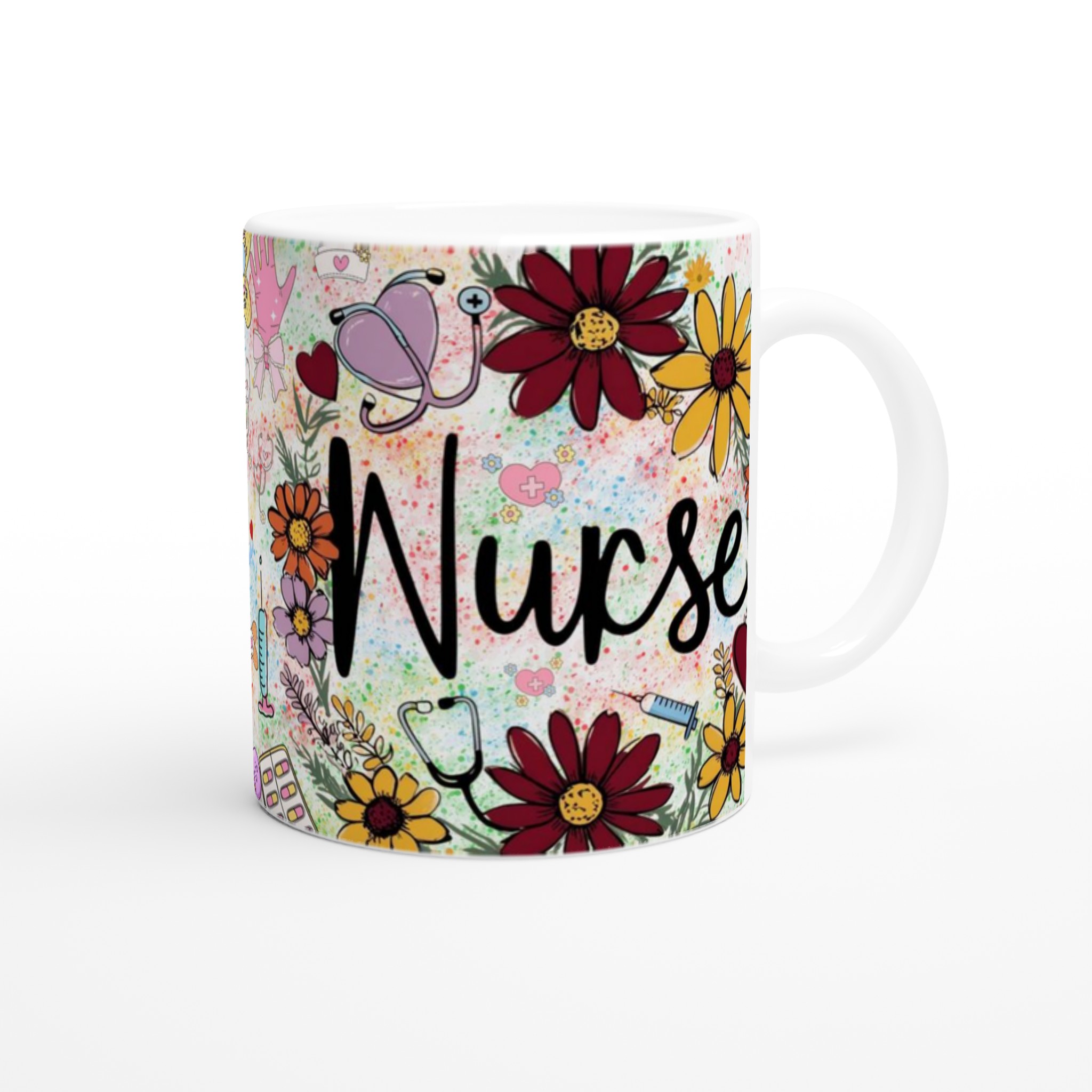 Vibrant Nurse-Themed 11oz Ceramic Mug in Your Choice of Colors 9 4374147d-9401-4003-8991-ea802e13c964