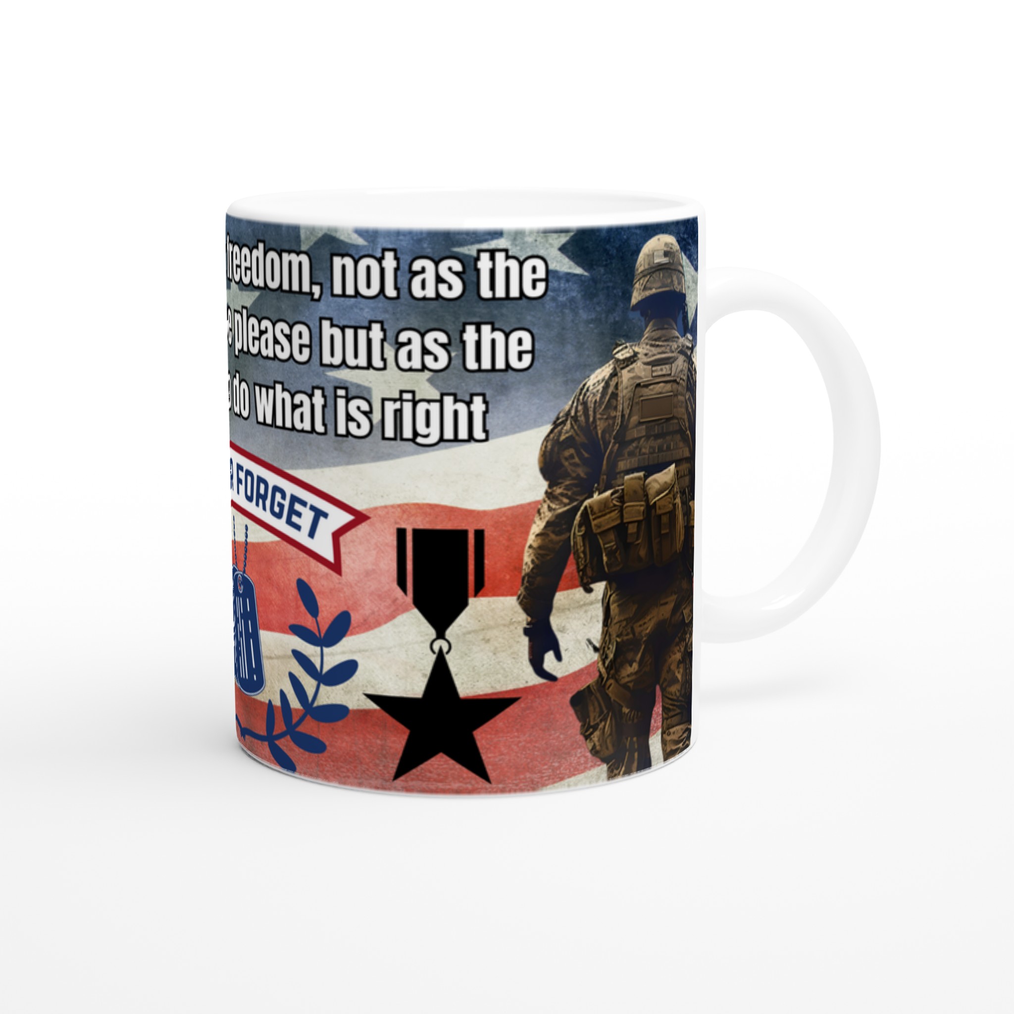Vit 11oz keramisk mugg med patriotic Never Forget-motiv – välj bland sju kraftfulla färger 9 43774695-6be9-4389-8df0-25472d17ce9d
